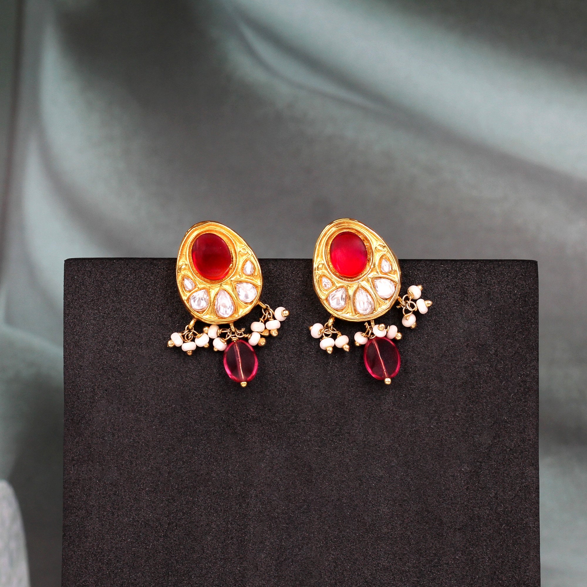 Luminous Gold: Sangeeta Boochra Kundan-Studded Earrings