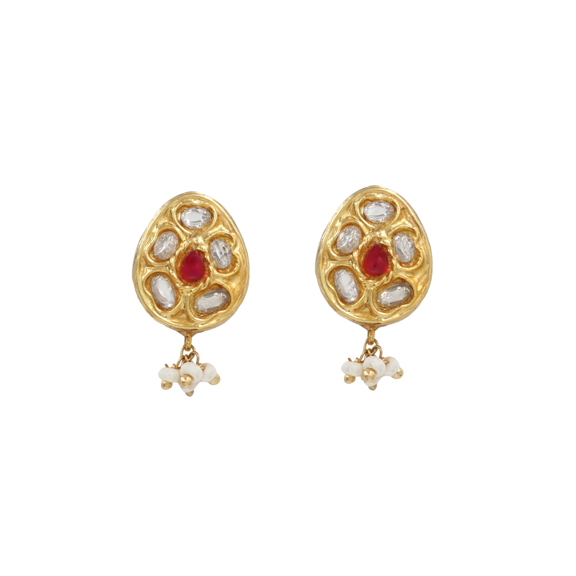 Shimmering Gold: Sangeeta Boochra Kundan-Studded Earrings