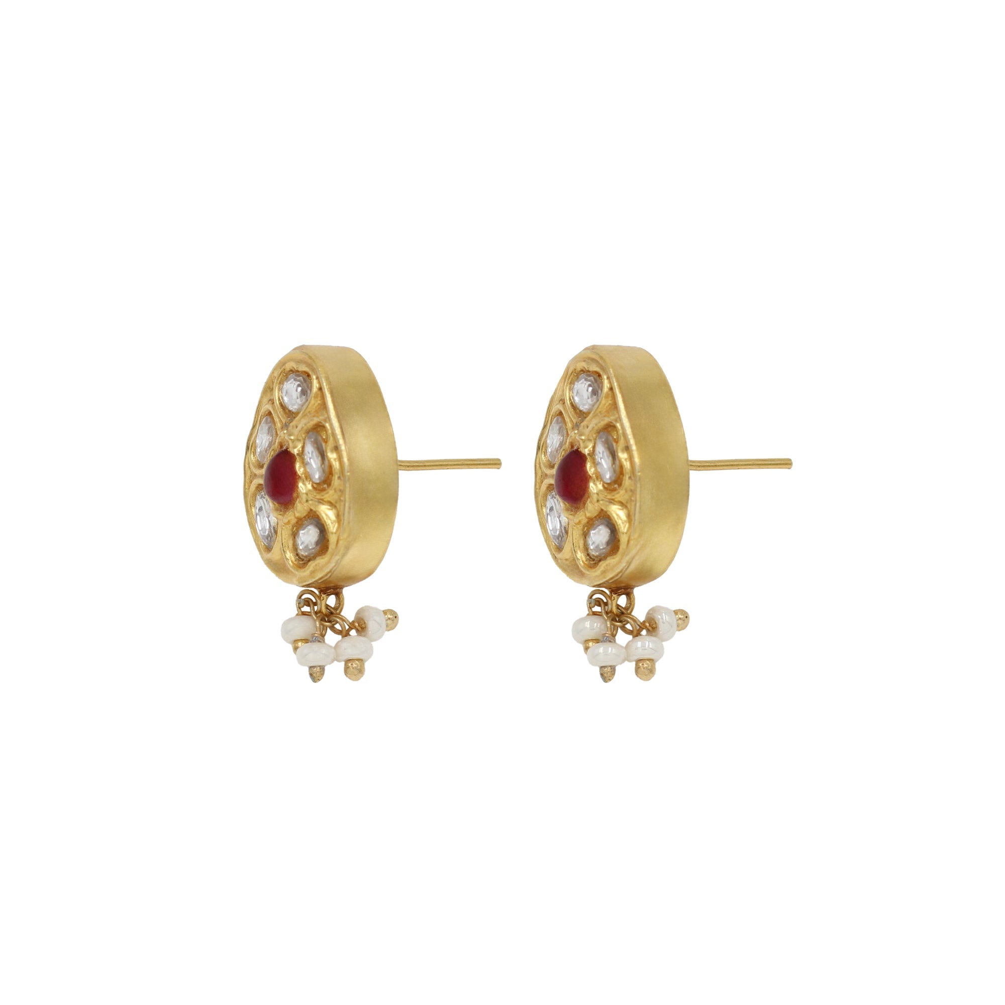 Shimmering Gold: Sangeeta Boochra Kundan-Studded Earrings