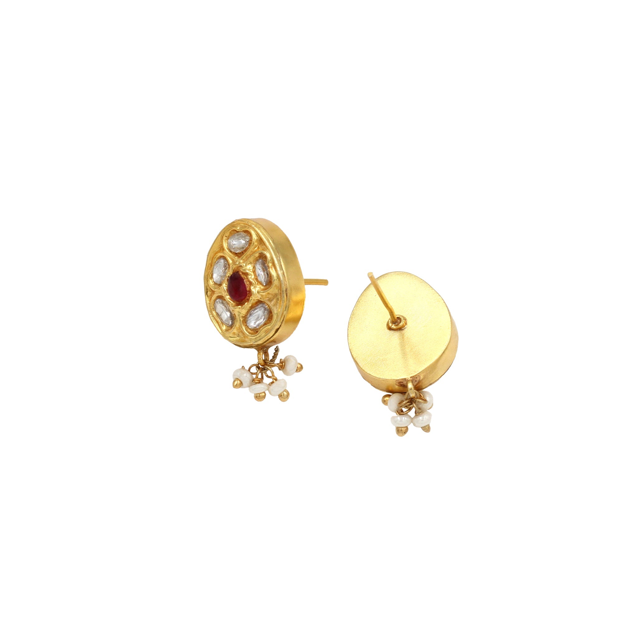 Shimmering Gold: Sangeeta Boochra Kundan-Studded Earrings