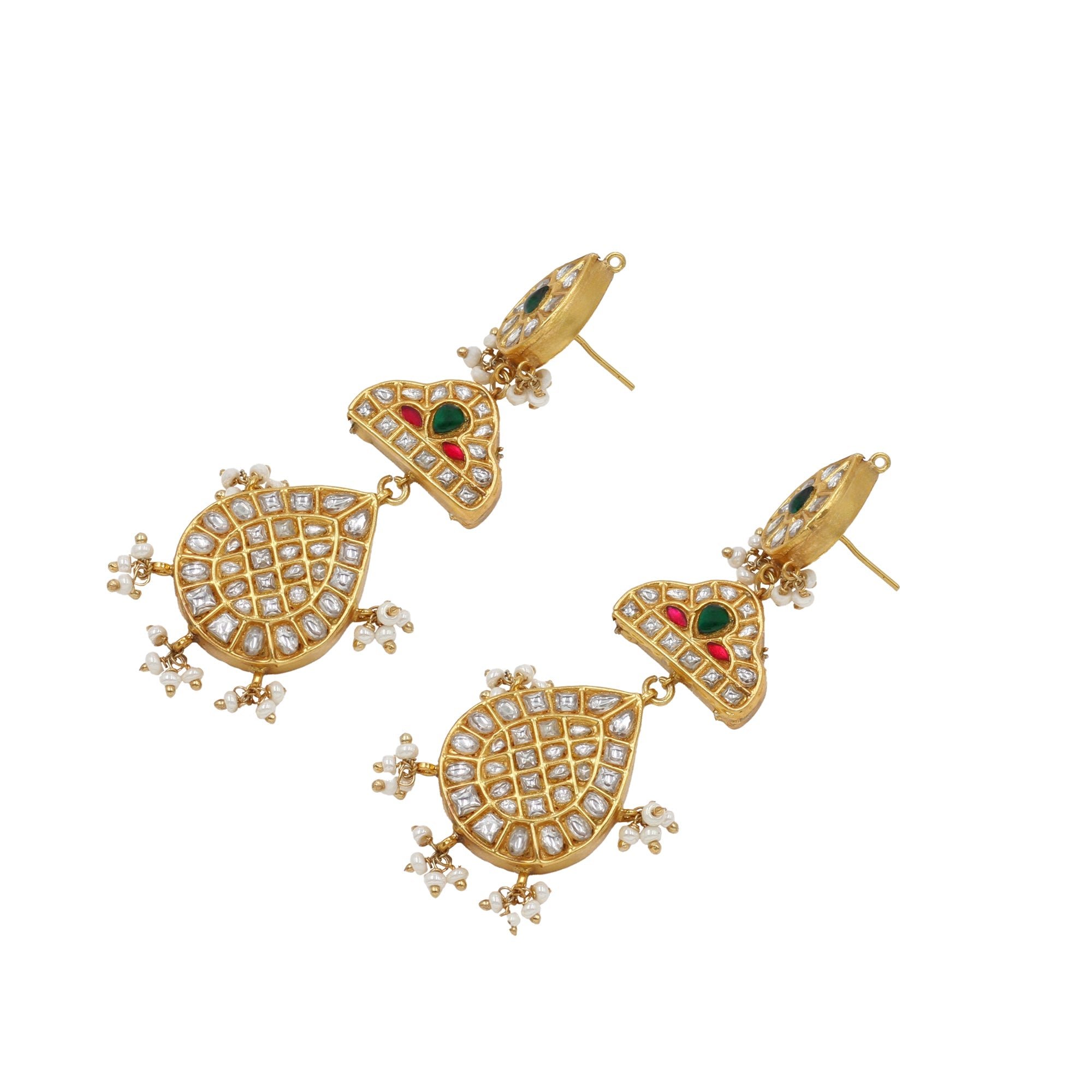 Golden Radiance: Kundan-Studded Earrings by Sangeeta Boochra