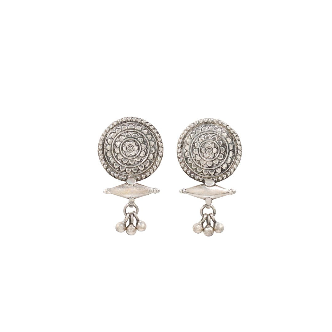 Crafted Radiance: Silver Handmade Earrings by Sangeeta Boochra