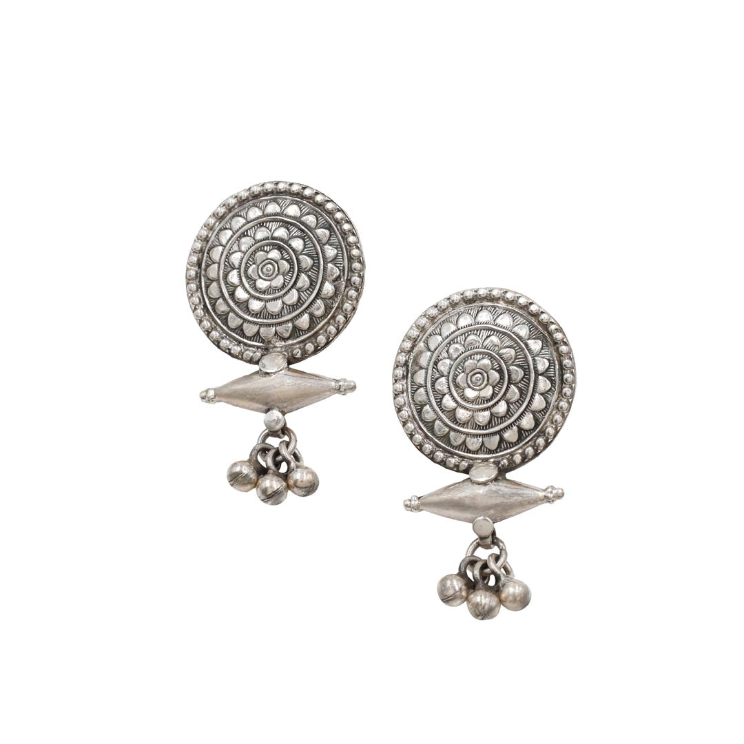 Crafted Radiance: Silver Handmade Earrings by Sangeeta Boochra