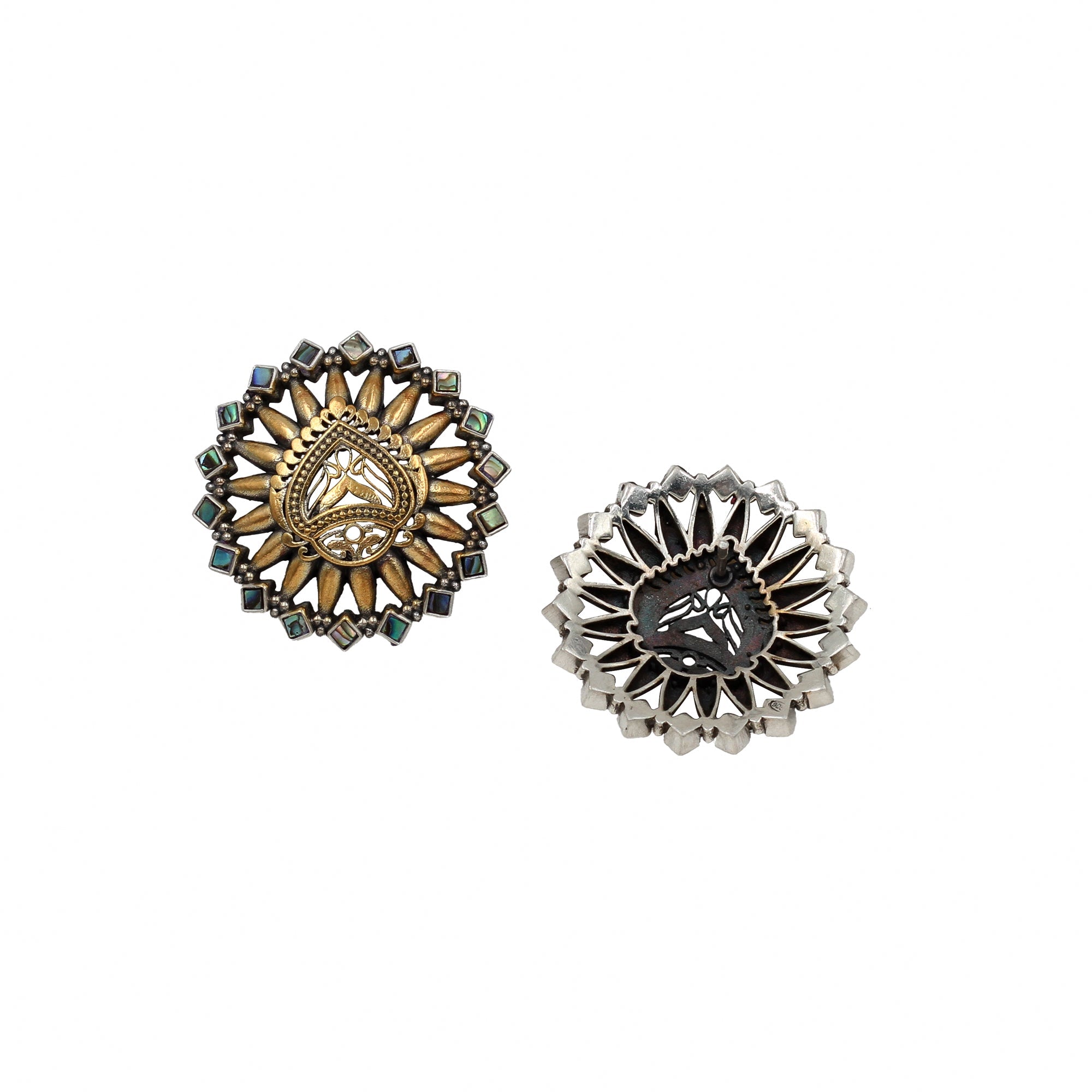 Luxe Shine: Sangeeta Boochra Gold-Plated Round Stud Earrings