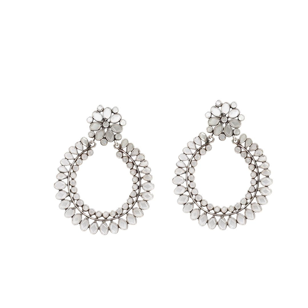 Radiant Craftsmanship: Sangeeta Boochra Beautiful Handmade Silver Earrings