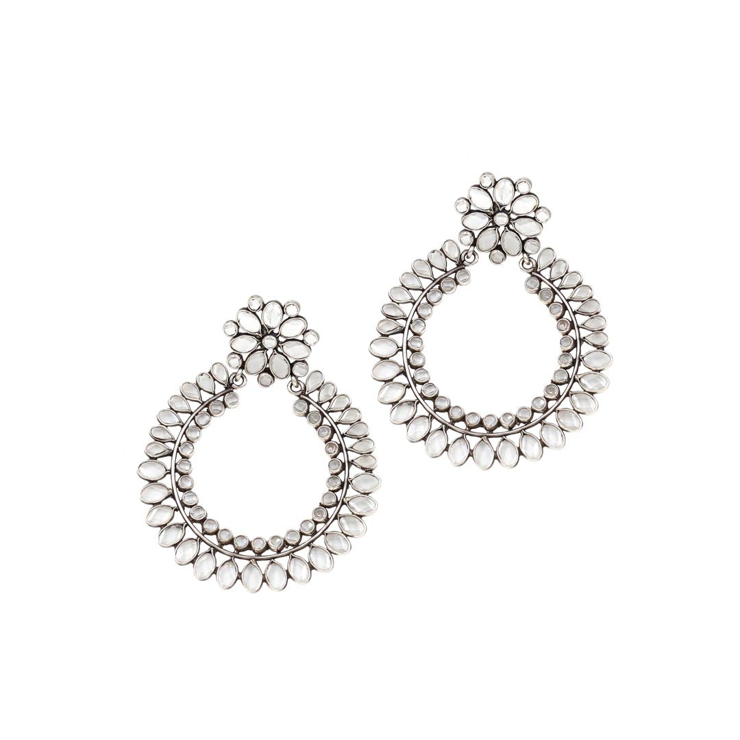 Radiant Craftsmanship: Sangeeta Boochra Beautiful Handmade Silver Earrings