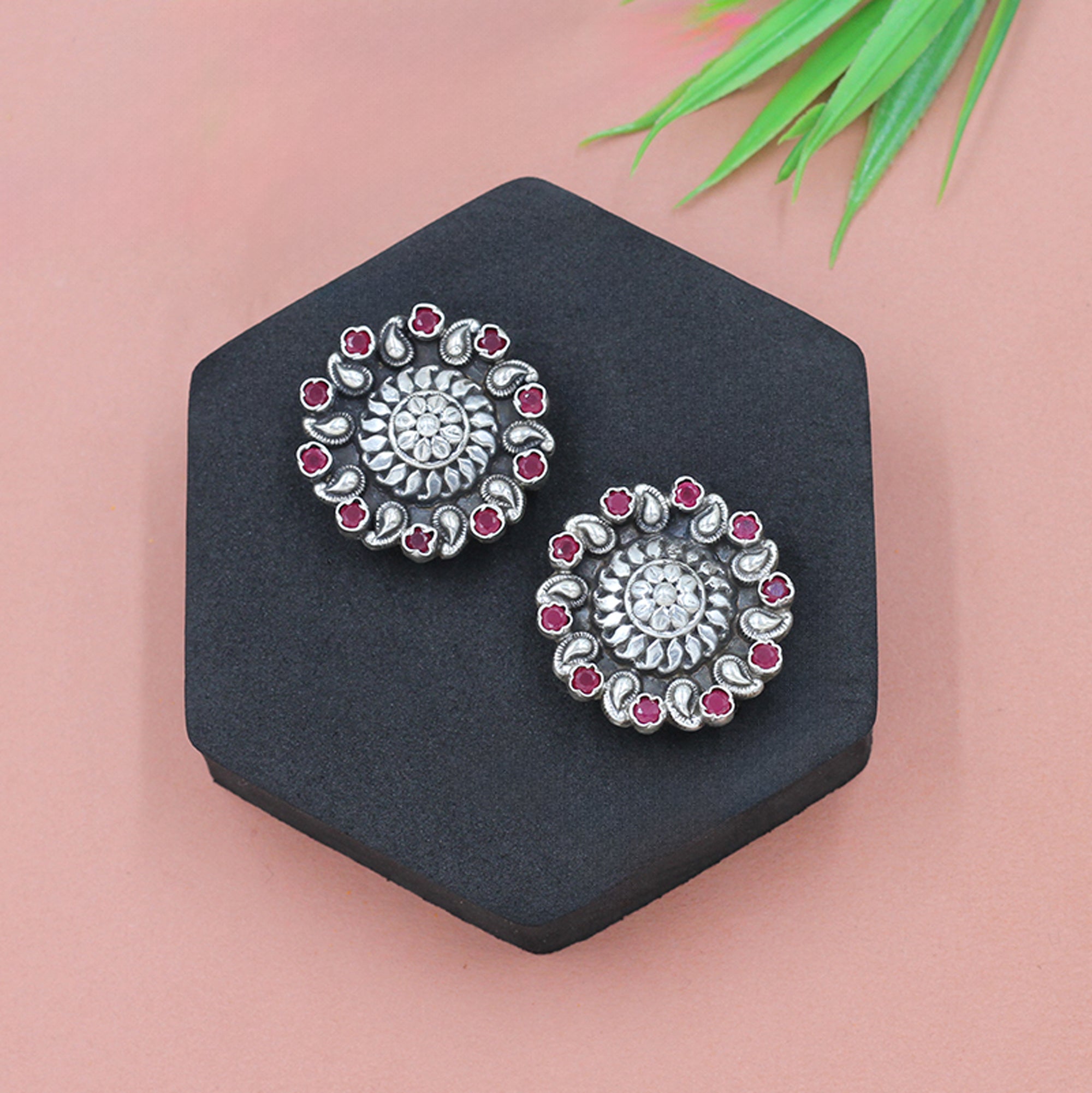 Timeless Sophistication: Sangeeta Boochra Silver Handcrafted Studs