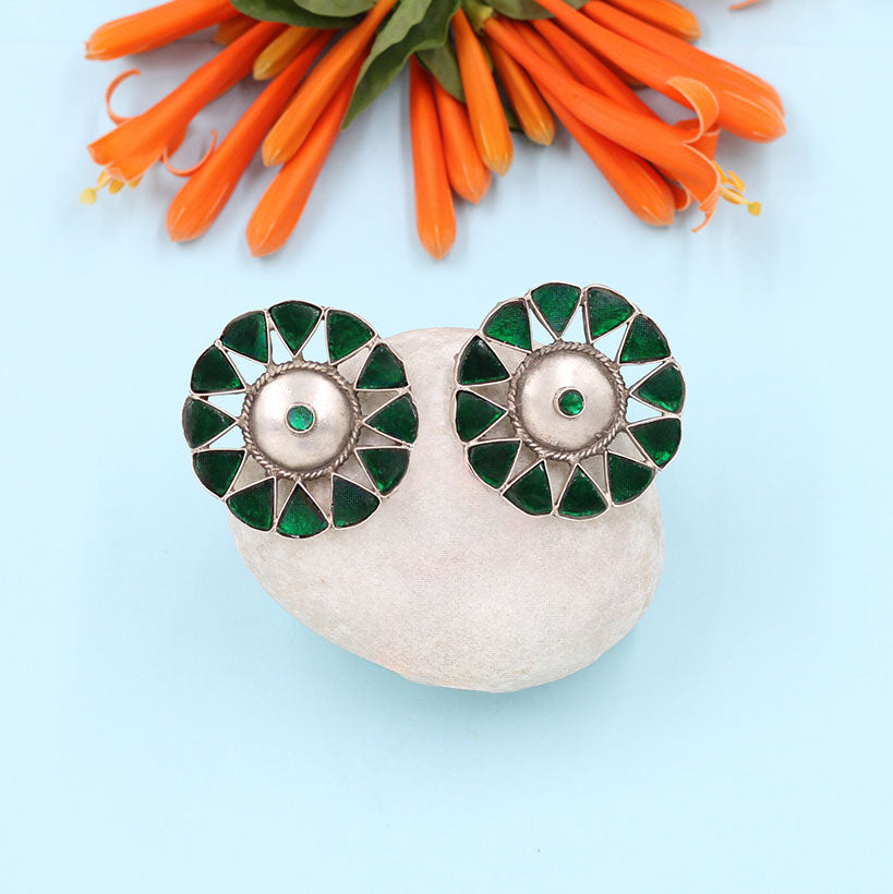 Timeless Beauty: Sangeeta Boochra Handcrafted Silver Studs