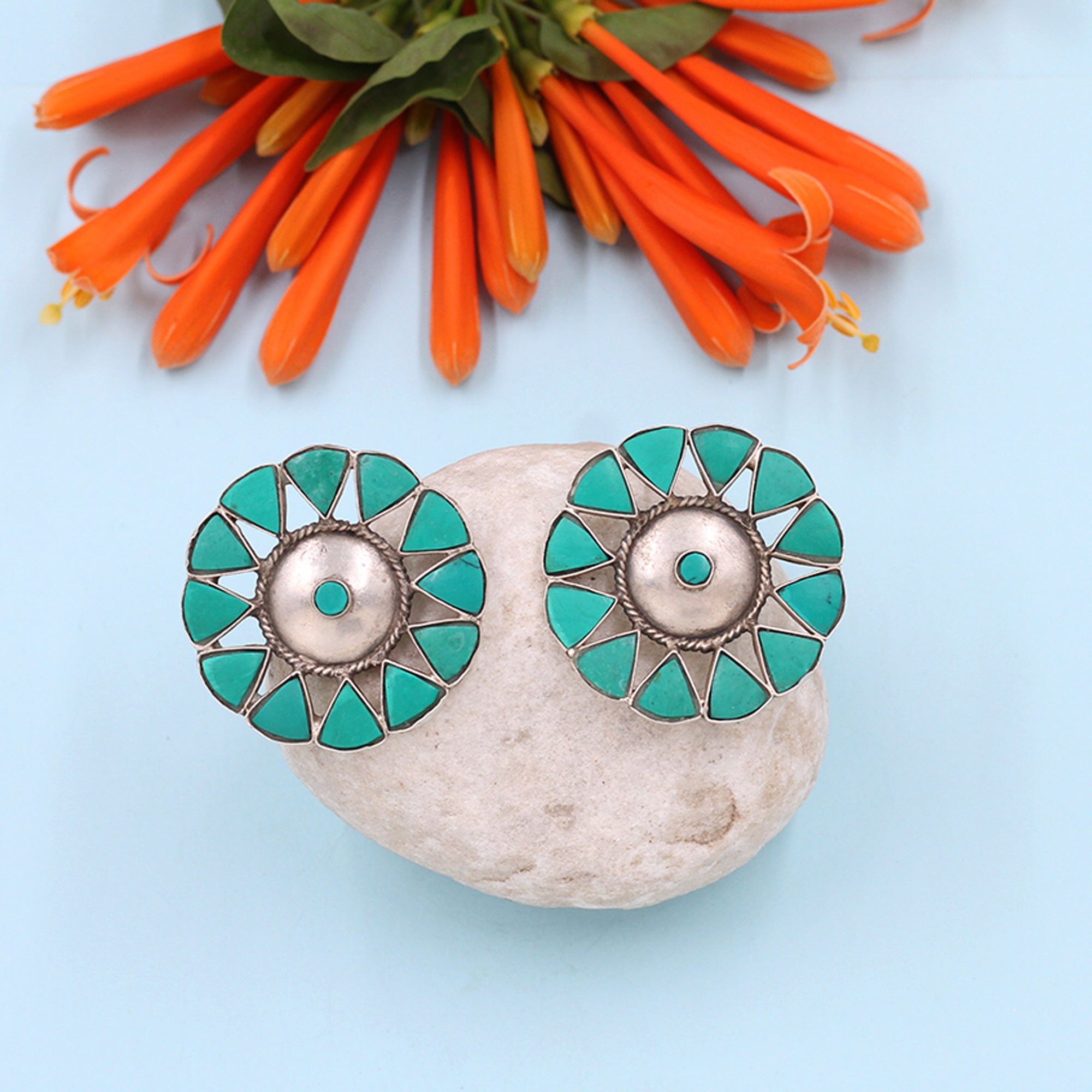 Sophisticated Beauty: Sangeeta Boochra Silver Handcrafted Studs