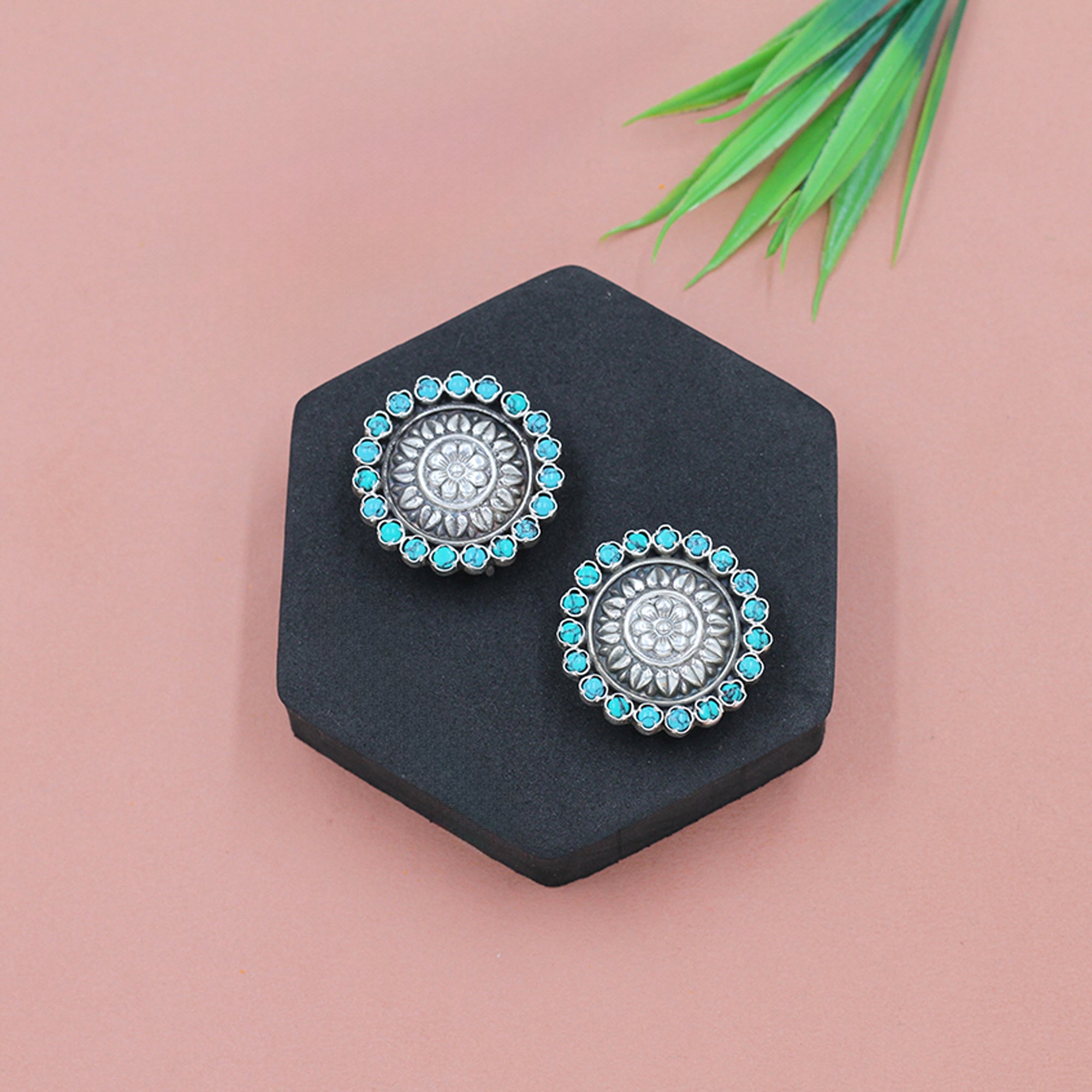 Sophisticated Grace: Sangeeta Boochra Silver Handcrafted Studs