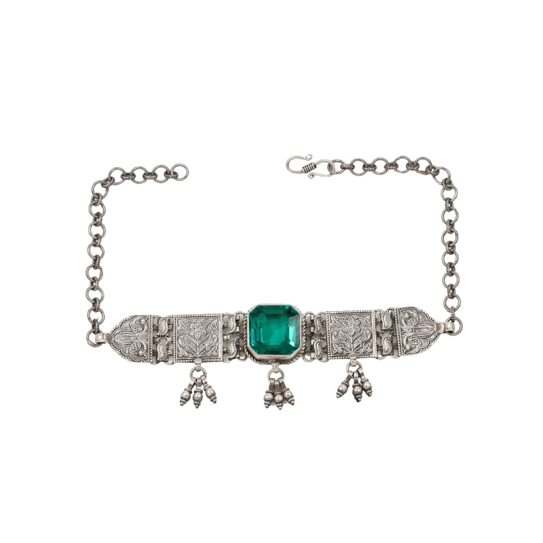 Regal Green: Sangeeta Boochra Silver Emerald Necklace