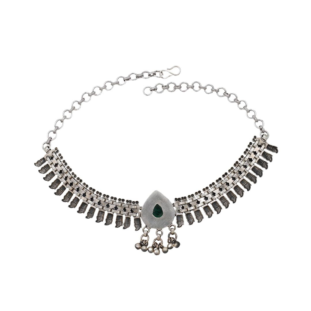 Timeless Grace: Sangeeta Boochra Handcrafted Silver Necklace