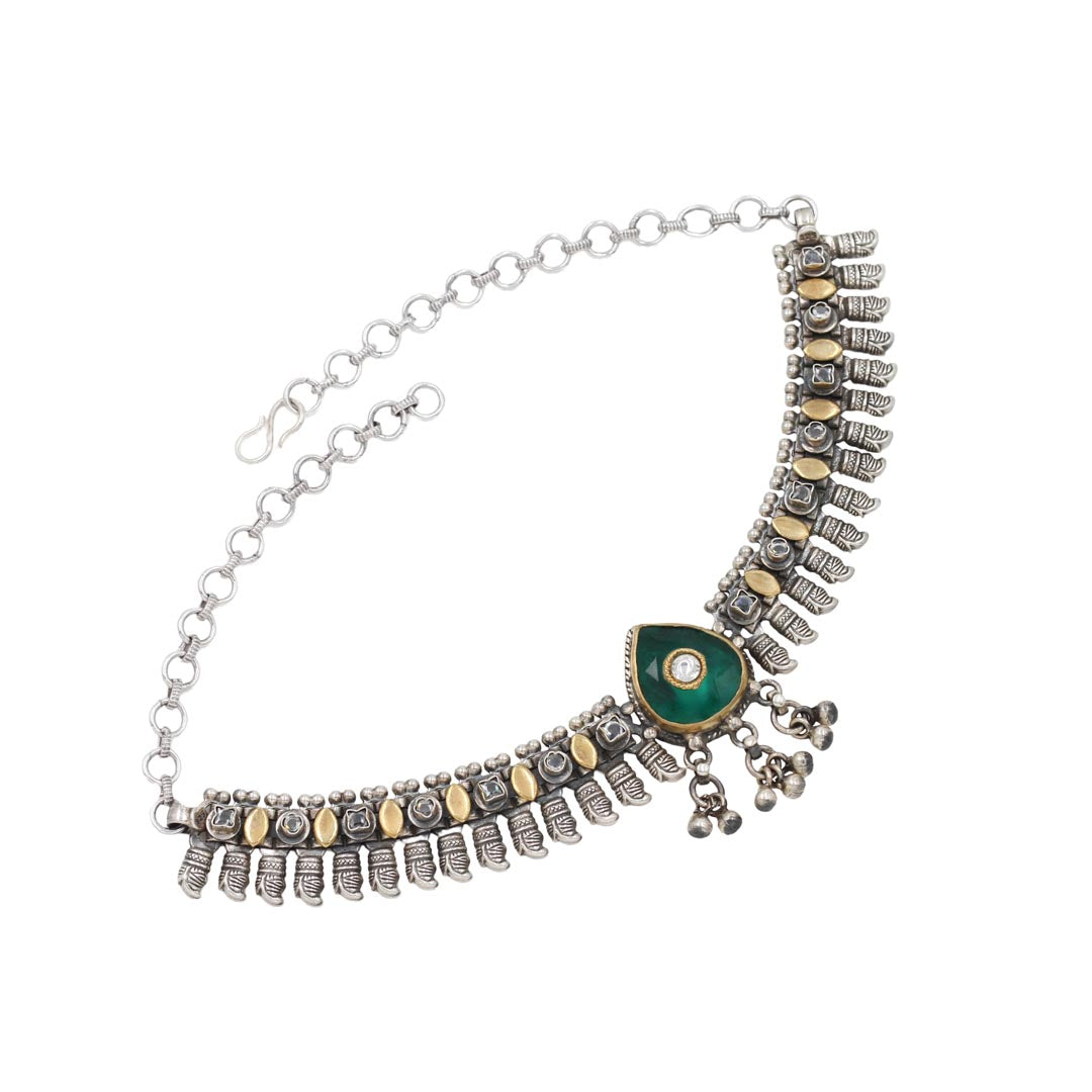 Timeless Grace: Sangeeta Boochra Handcrafted Silver Necklace