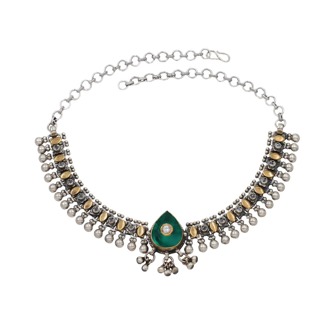 Elegant Splendor: Sangeeta Boochra's Artisanal Silver Necklace