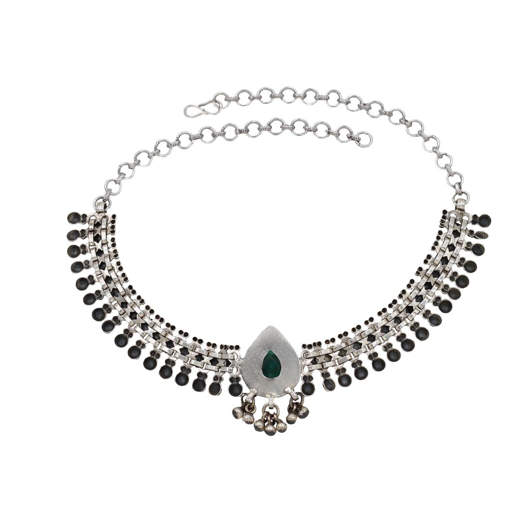 Elegant Splendor: Sangeeta Boochra's Artisanal Silver Necklace