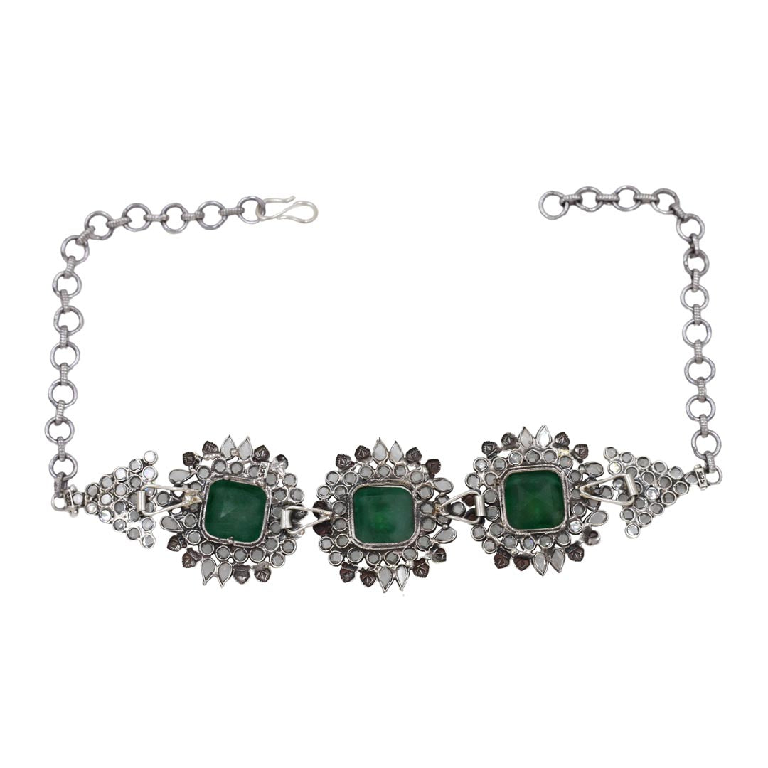 Timeless Beauty: Sangeeta Boochra Handmade Silver Necklace and Earrings Set