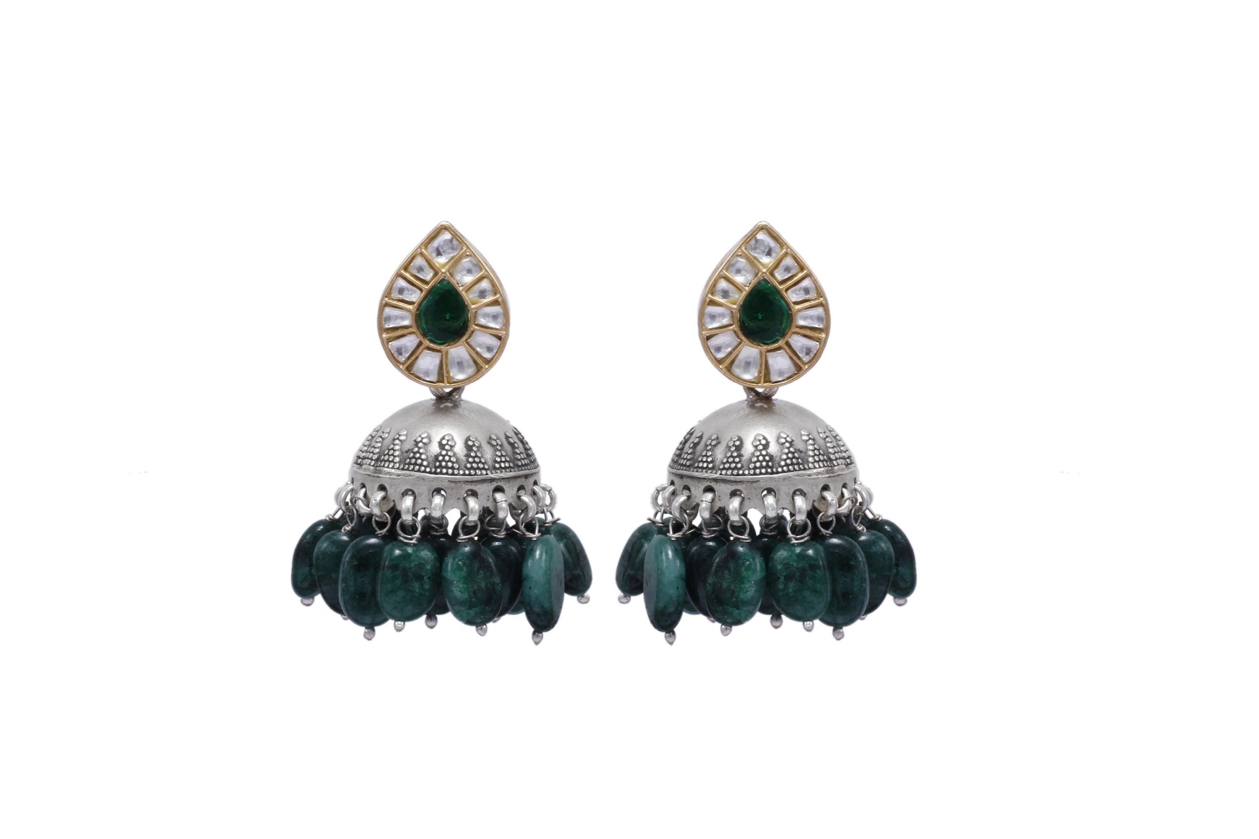 Image of Silver Allami Jhumka Earrings