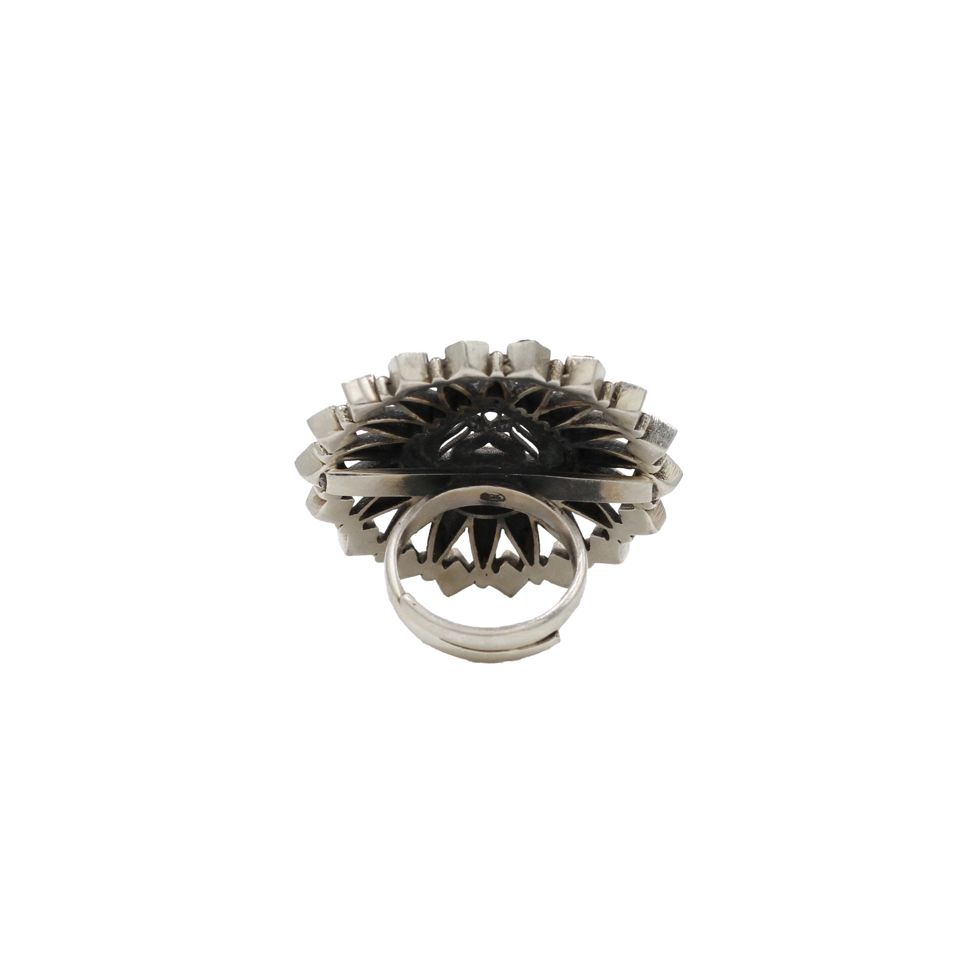 Gleaming Grace: Sangeeta Boochra Silver Gold-Plated Ring