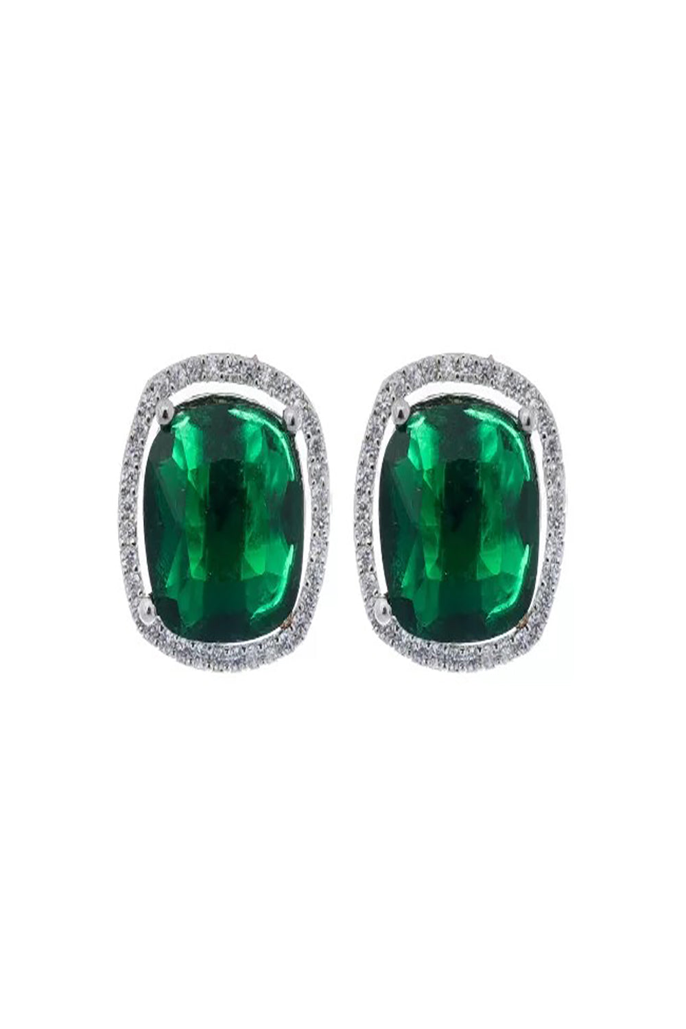 Green Square American Diamond Stud Earring - Auraya Fashion - Putstyle - #tag1# - #tag2# - #tag3# - #tag3#