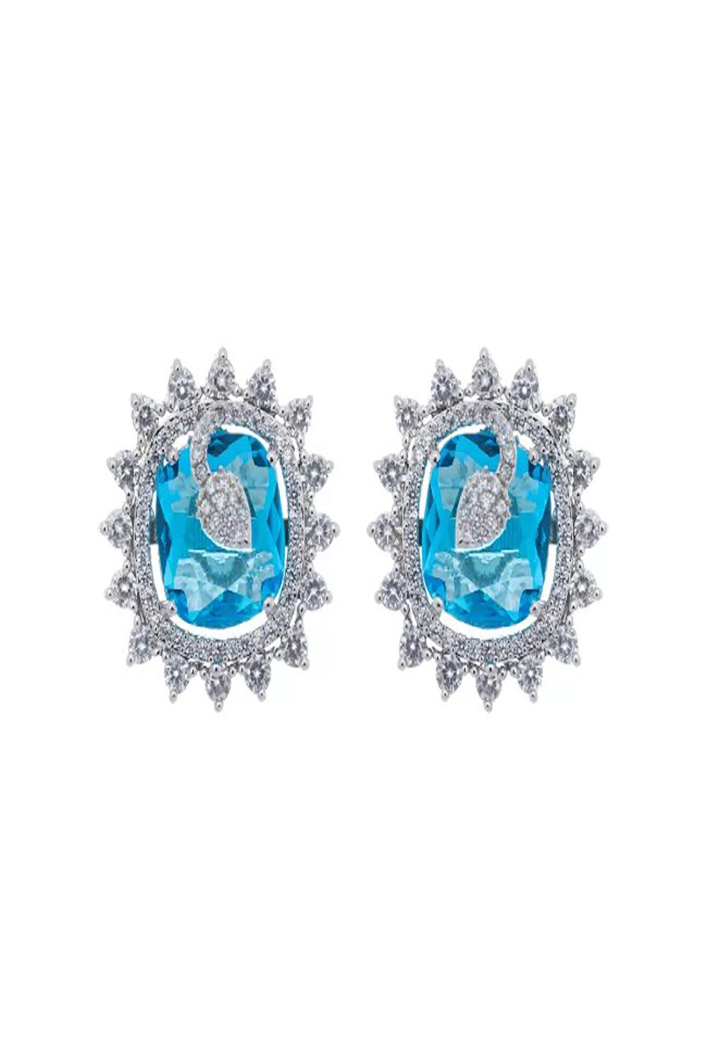 Blue Crystal American Diamond Stud Earring - Auraya Fashion - Putstyle - #tag1# - #tag2# - #tag3# - #tag3#