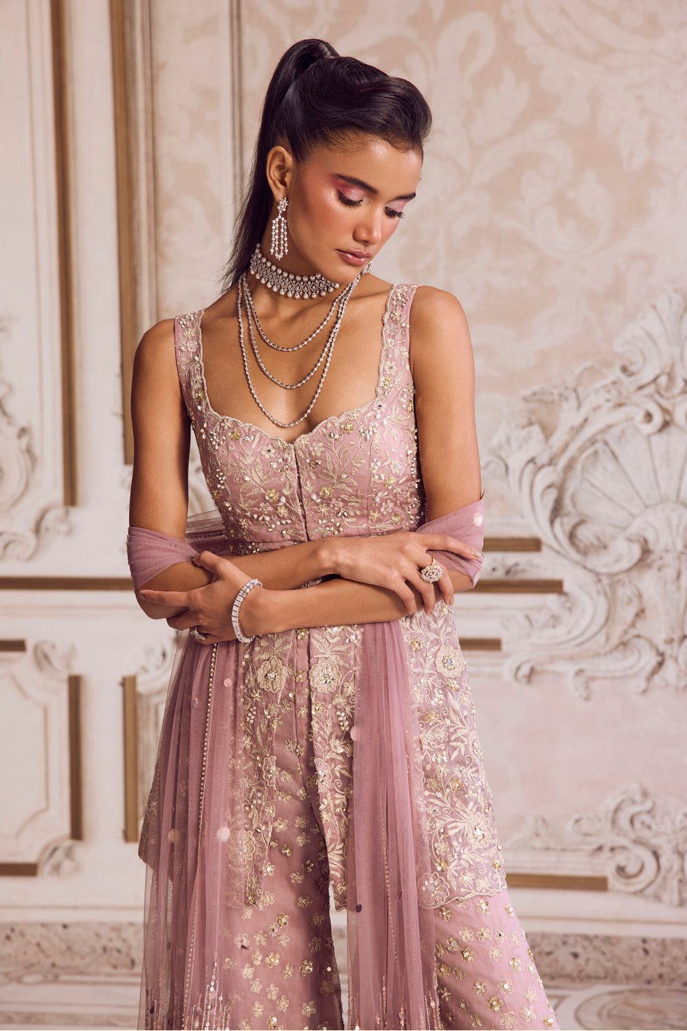 Champagne Rose Peplum Set