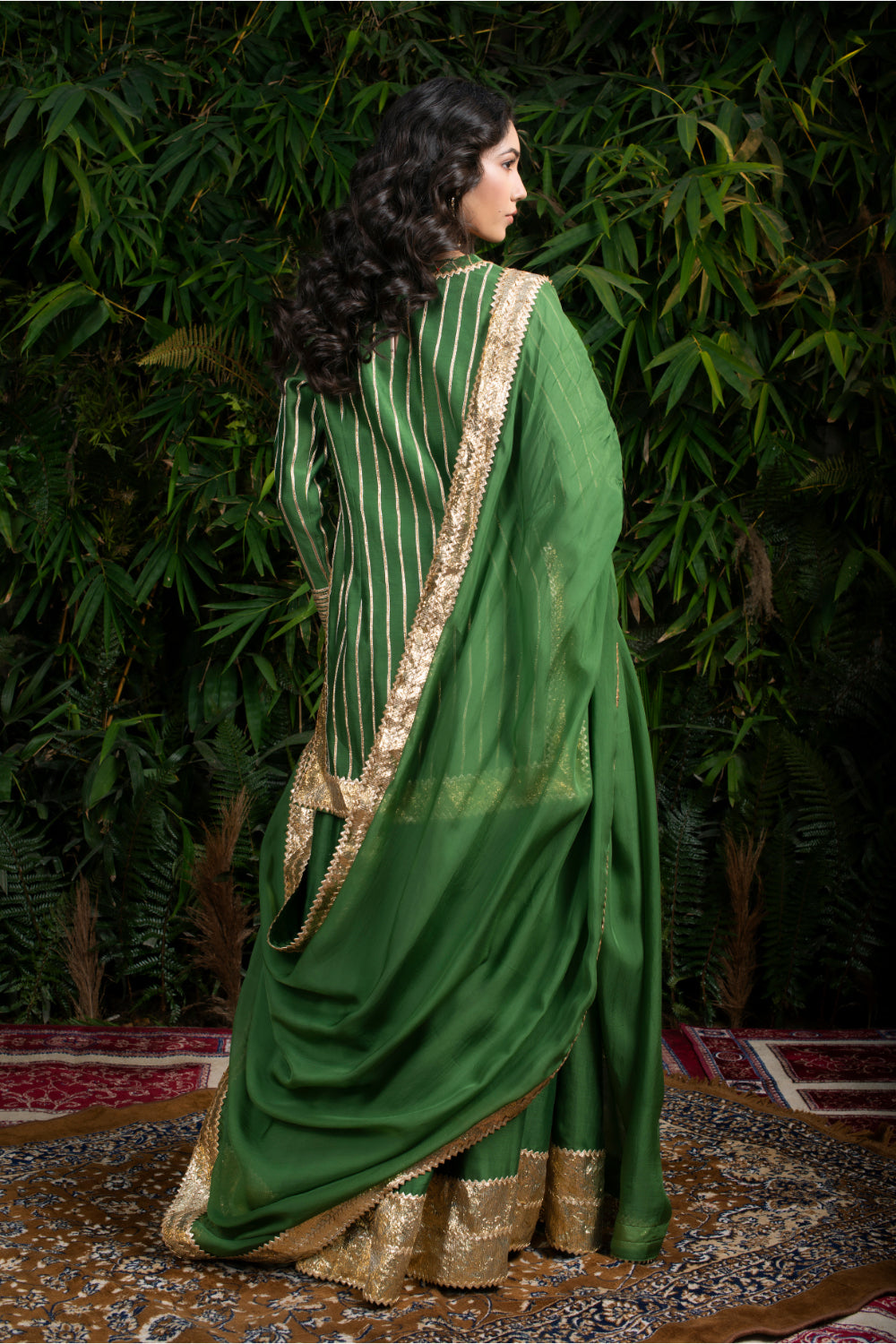 Green Gotta Shararara - Auraya Fashion 