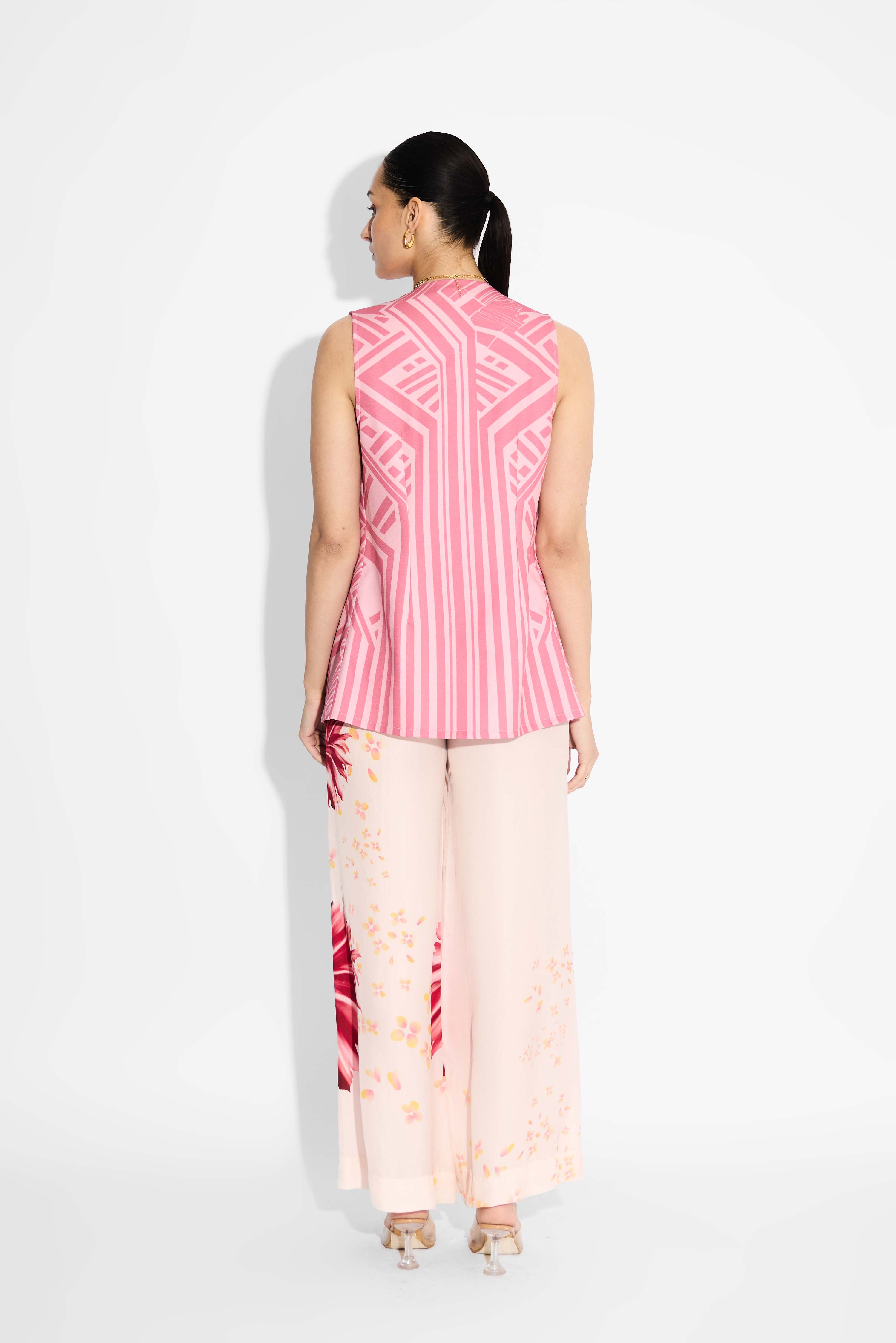 Pink Stripe Lapel  Coverup