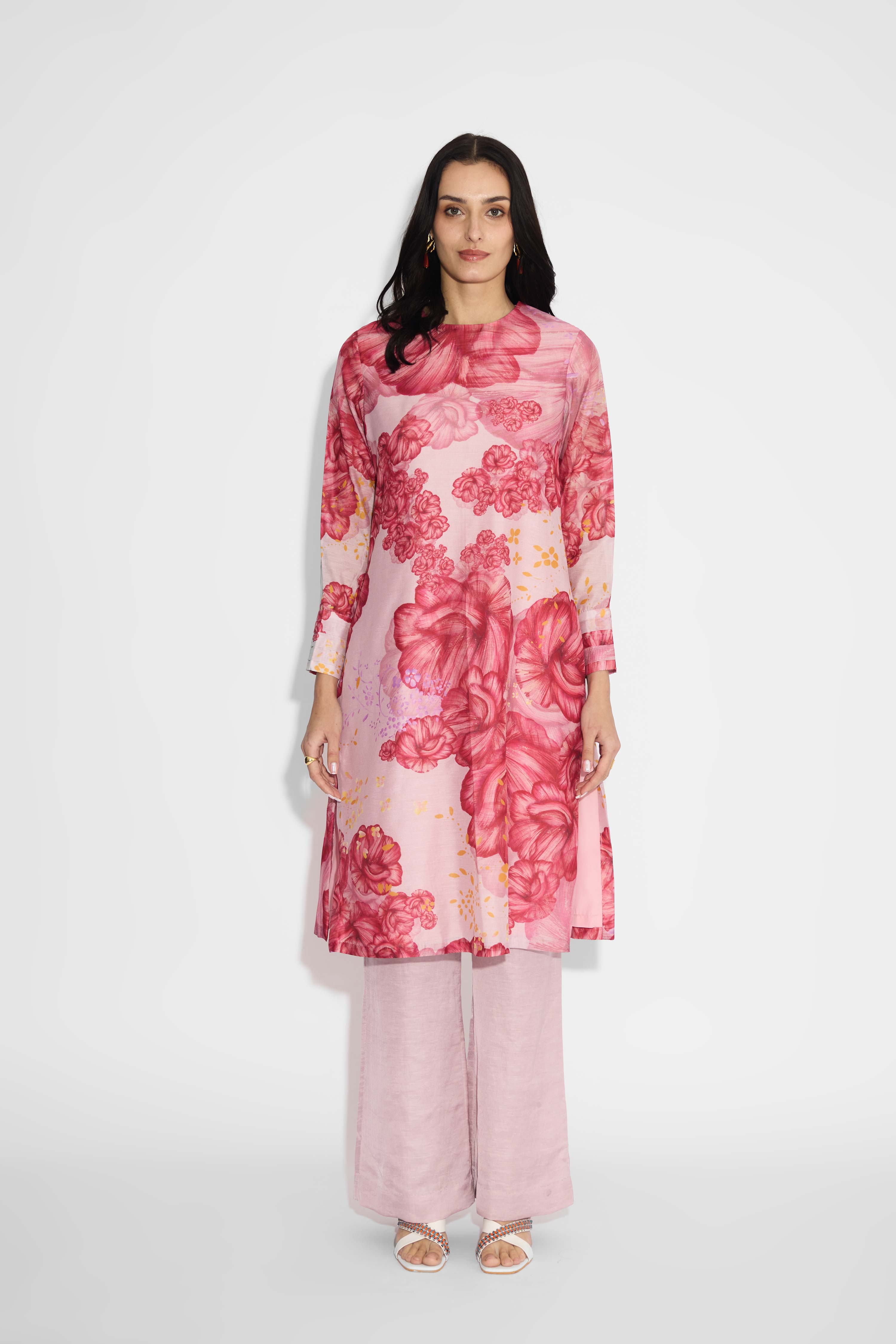Rose pink straight pants