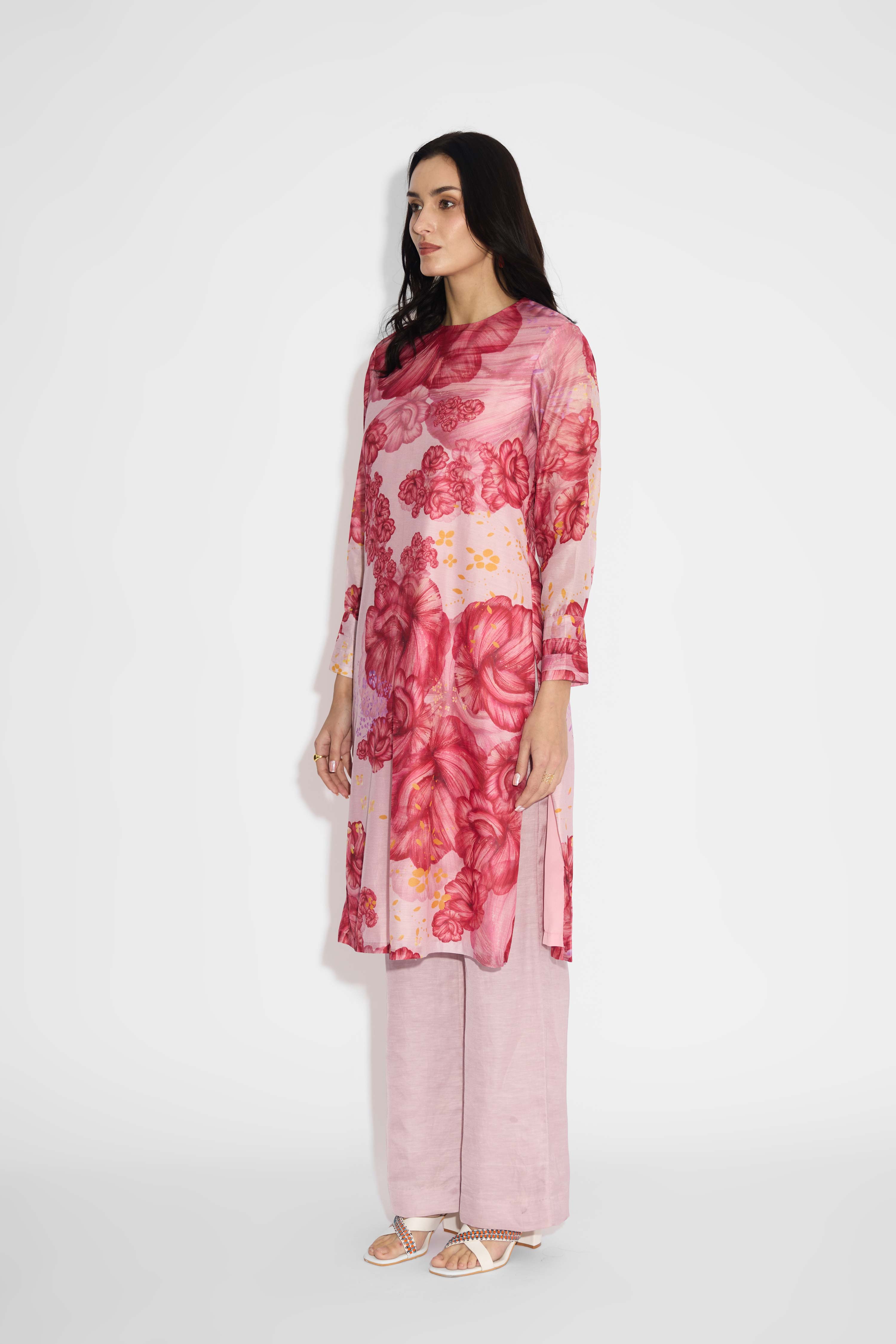 Rose pink straight pants
