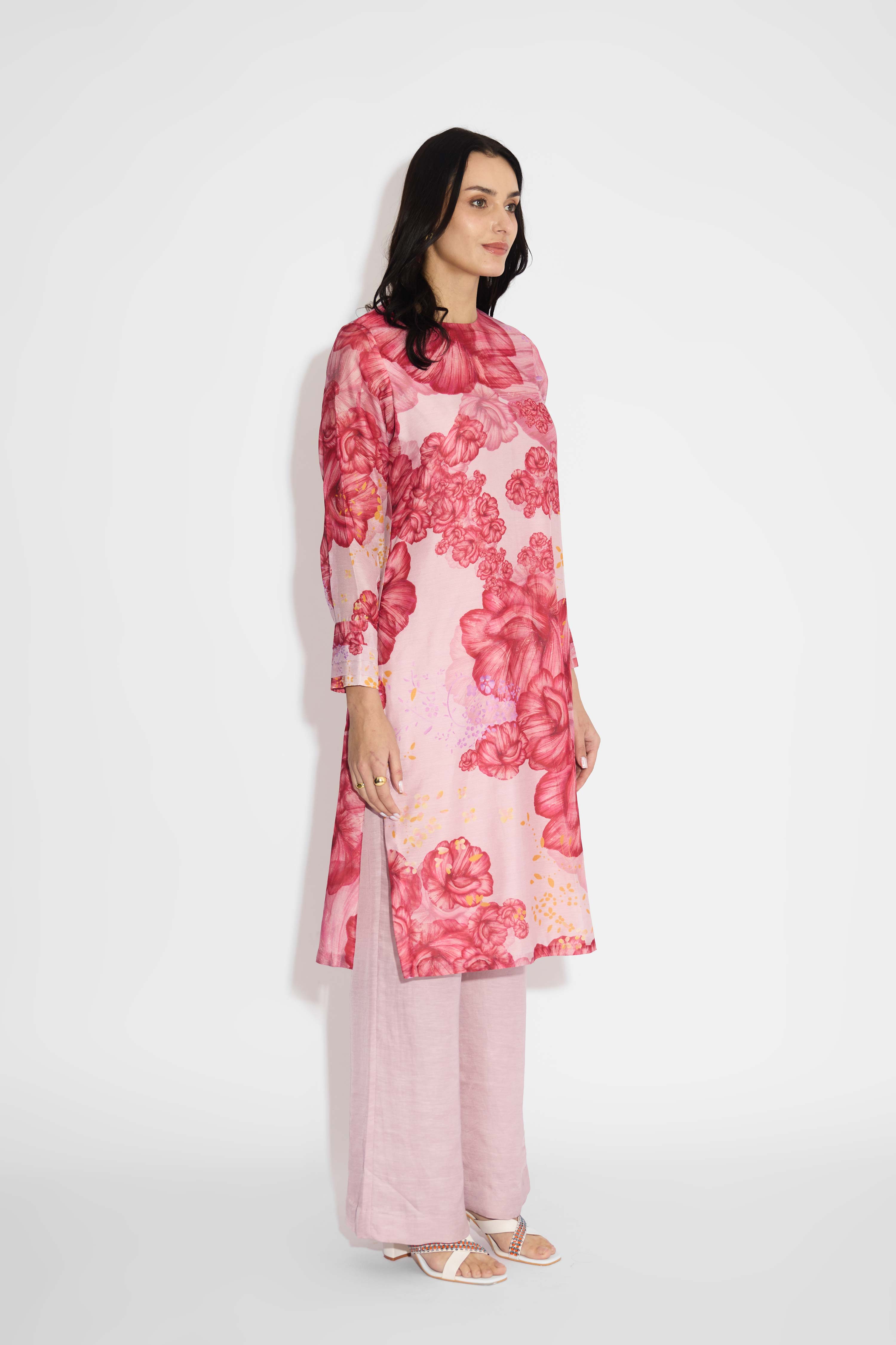 Rose pink straight pants