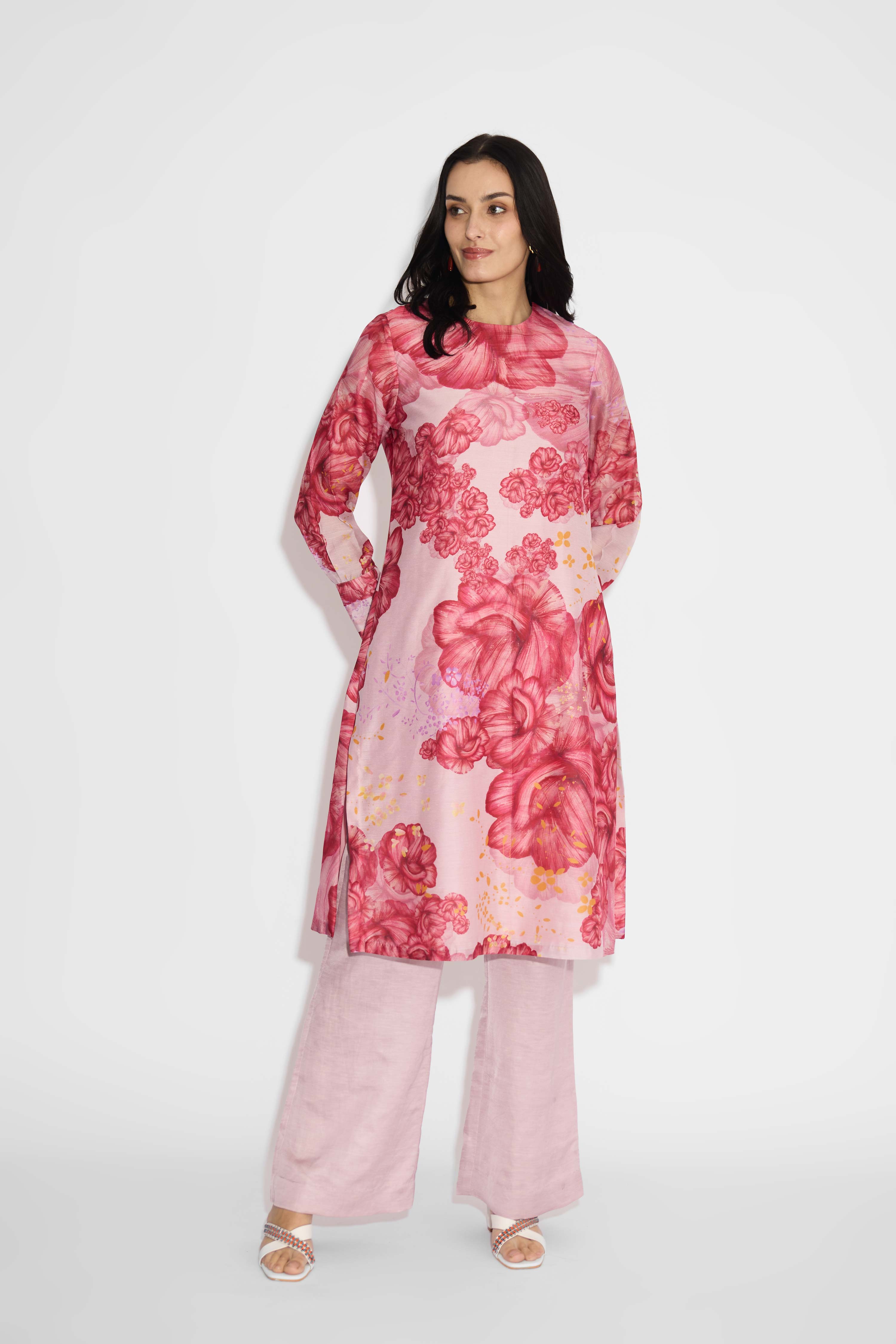 Rose pink straight pants