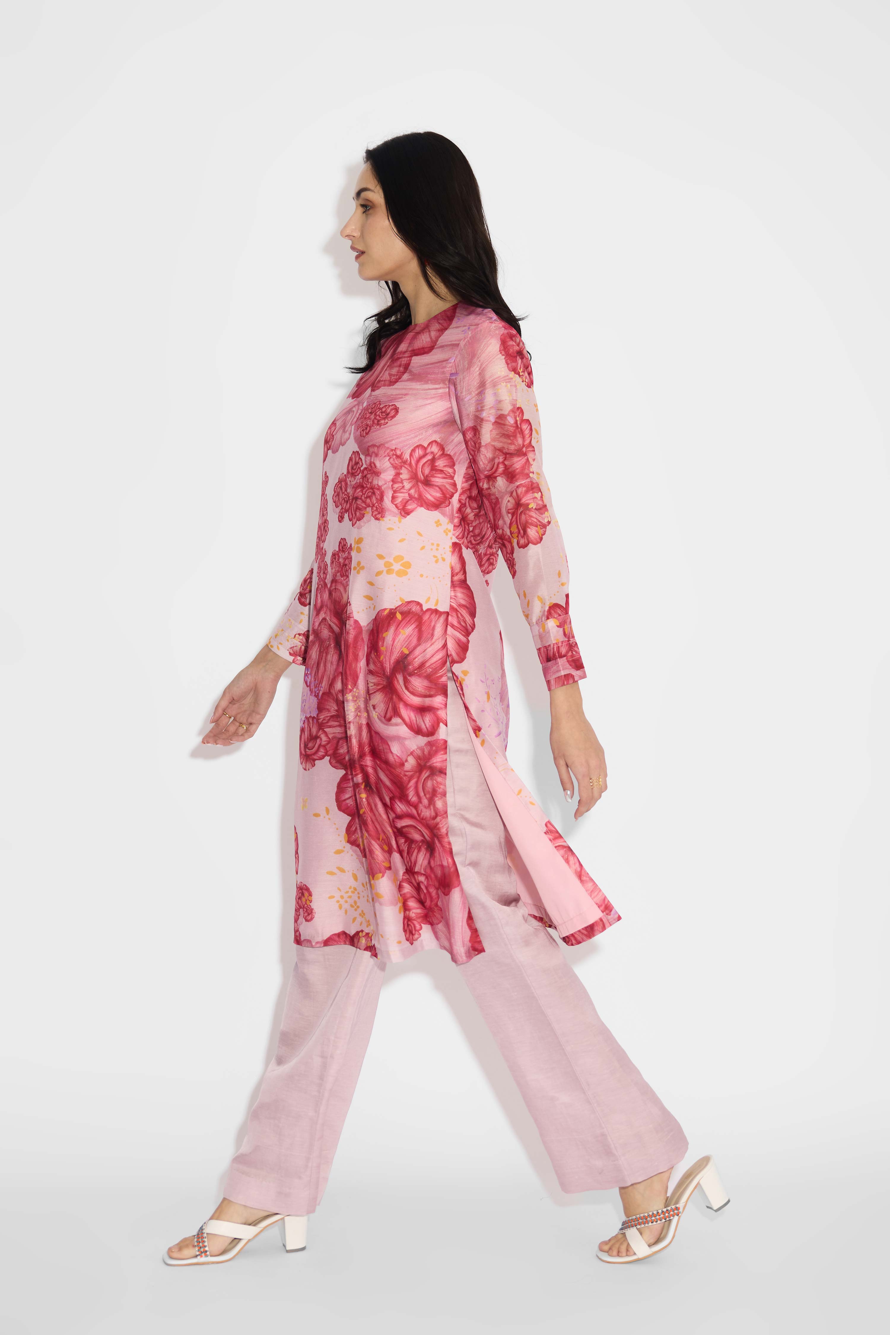 Rose pink straight pants