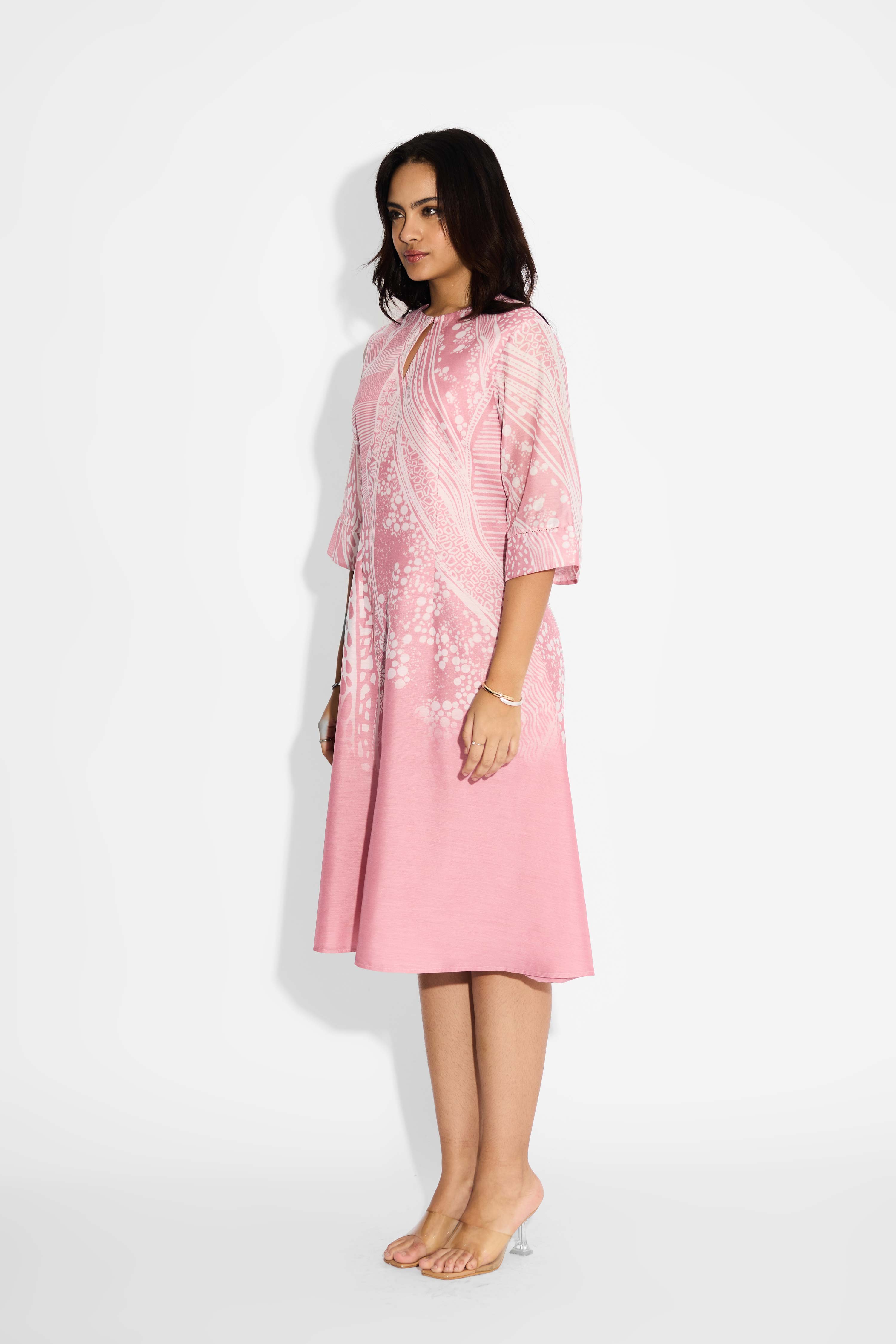 Pink Swirl Print Dress