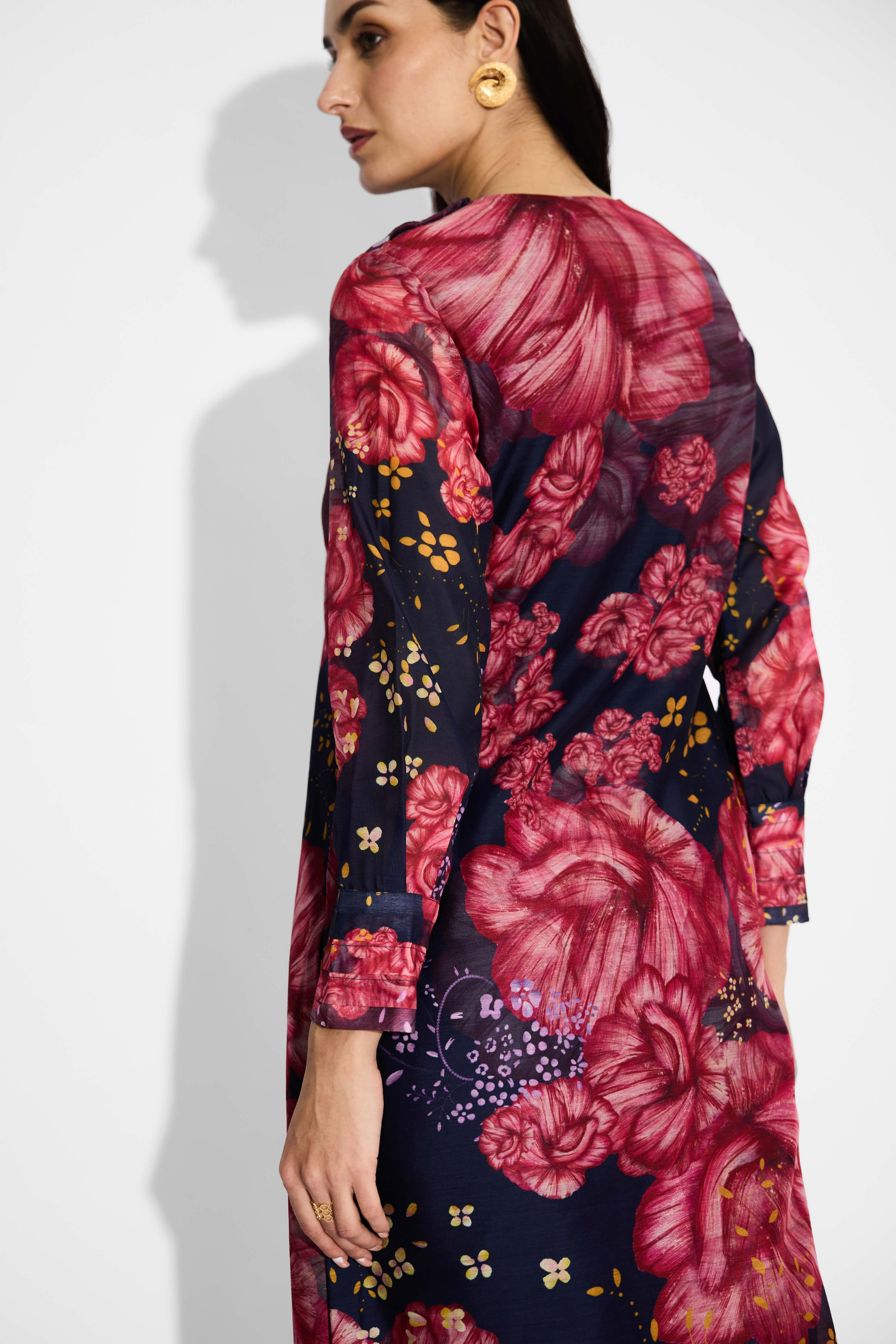 Blue Floral Straight Kurta