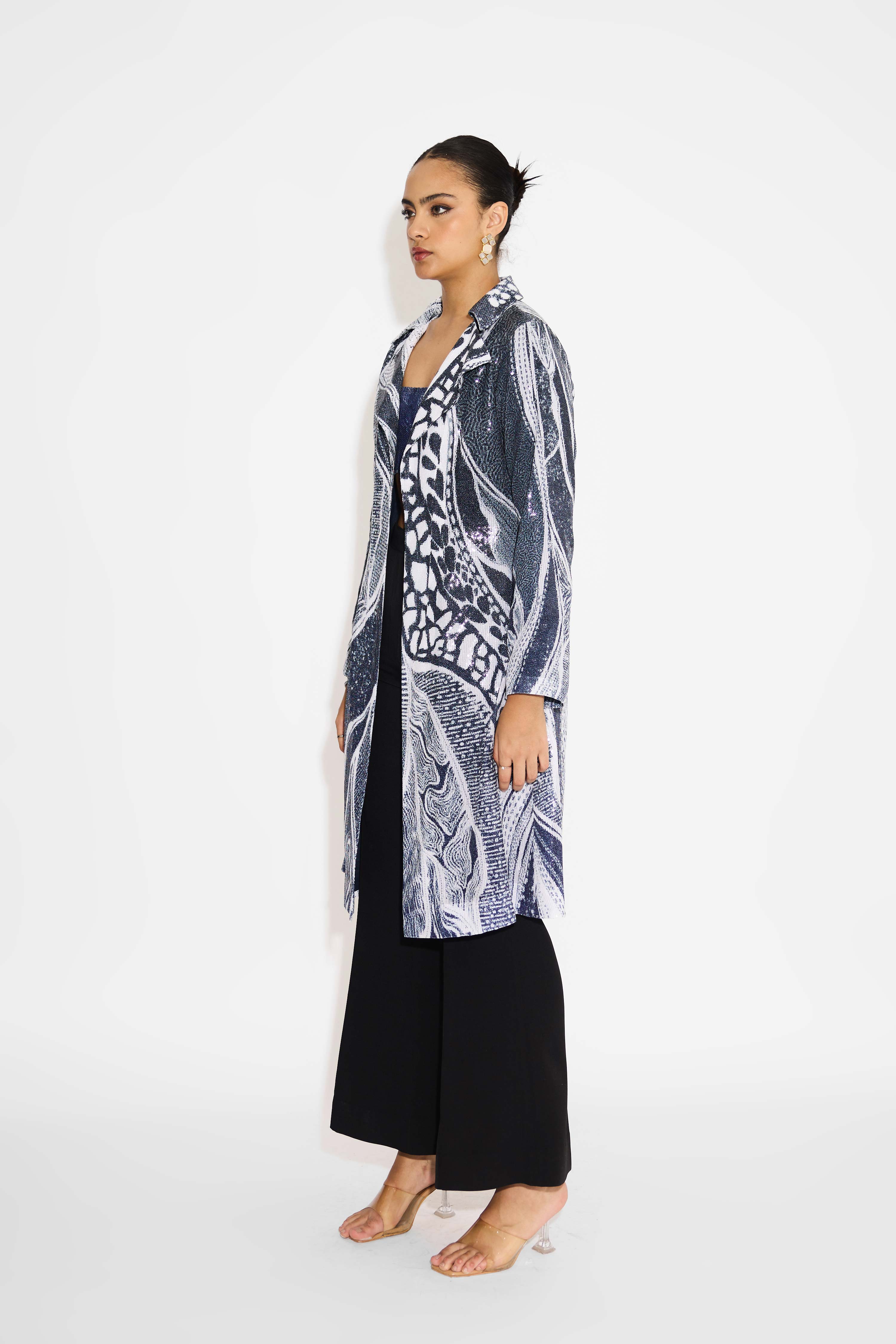 Ombre Sequins Trench Coat