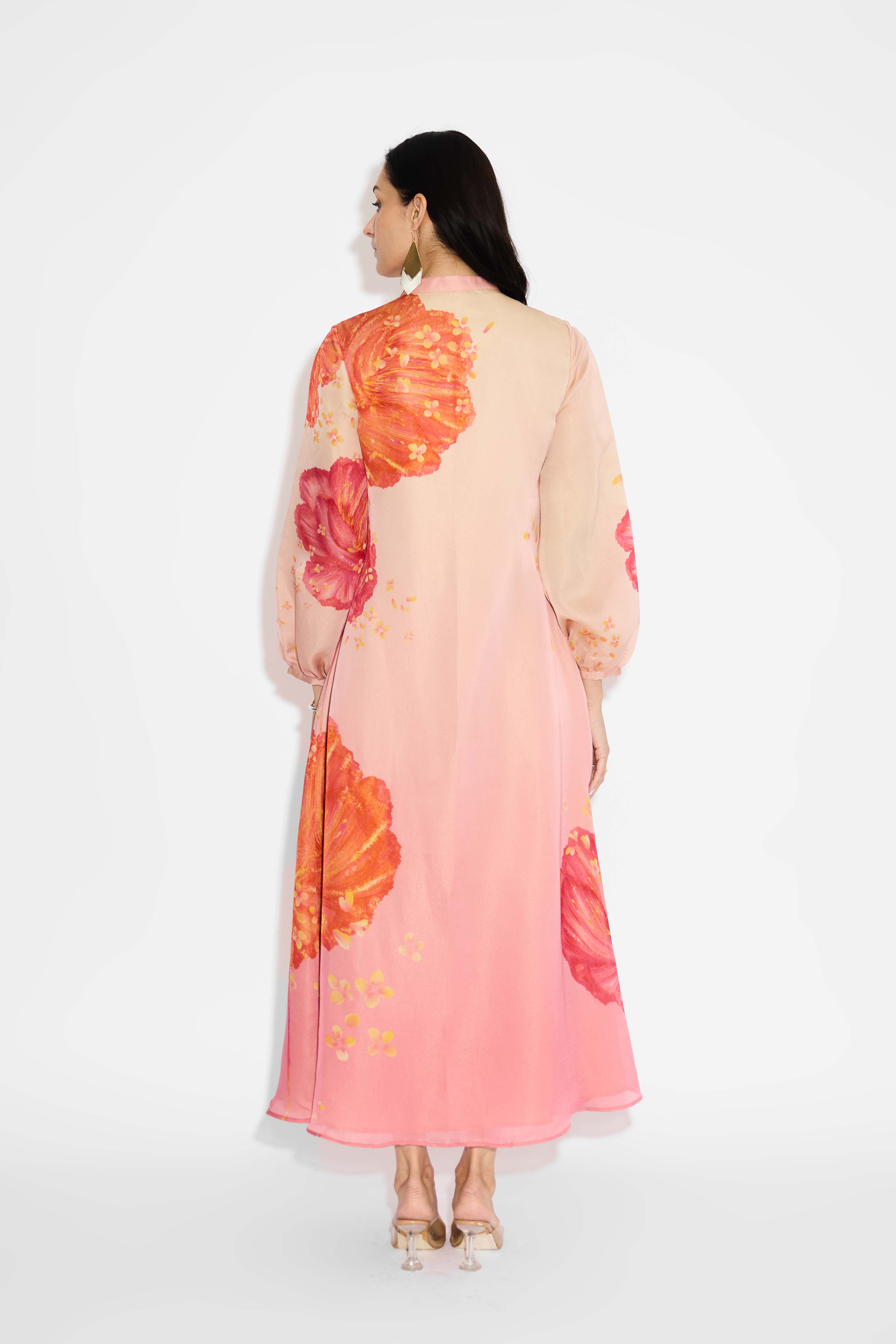 Pink Ombre Floral Dress
