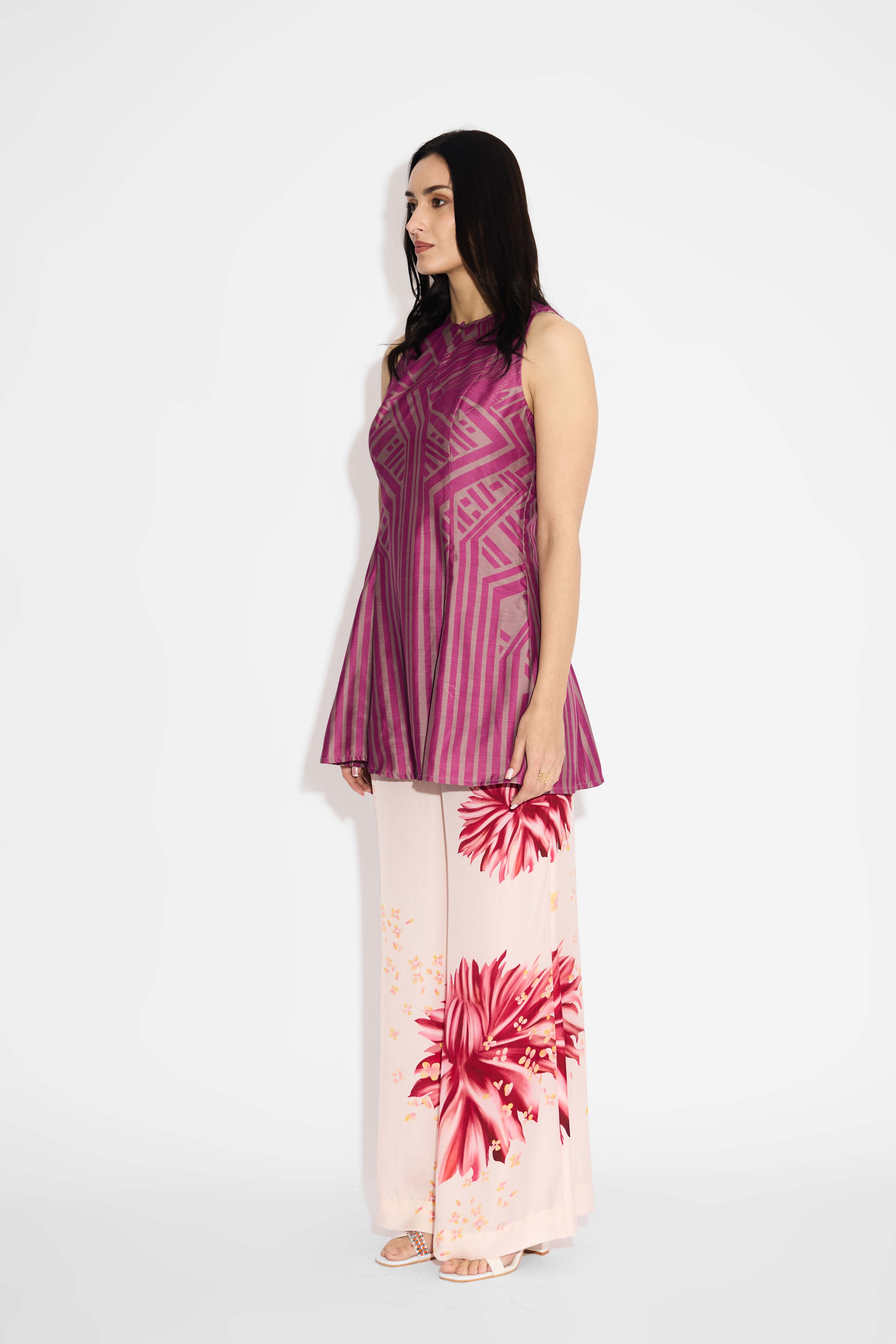 Mauve Pink Stripe Tunic