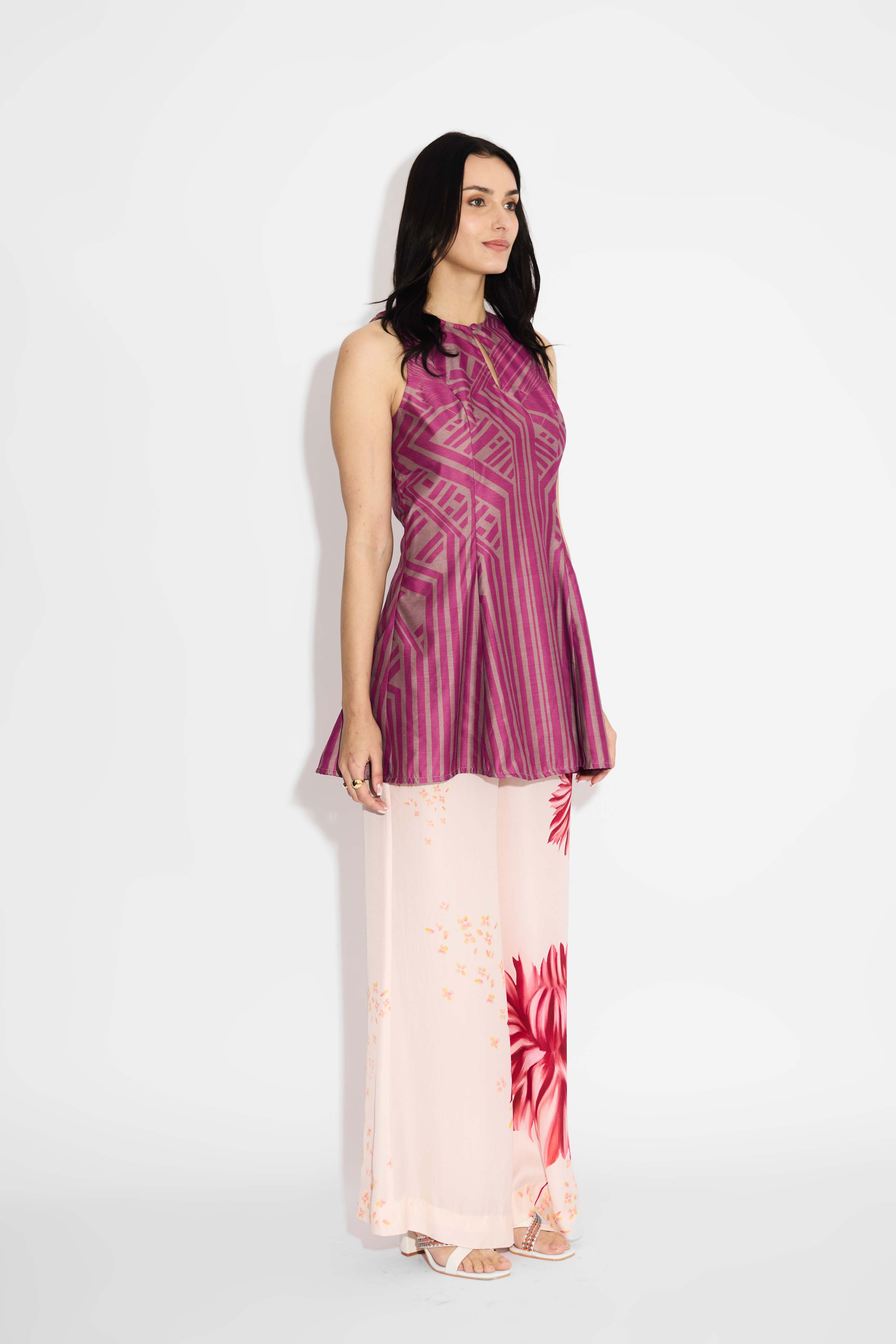 Mauve Pink Stripe Tunic
