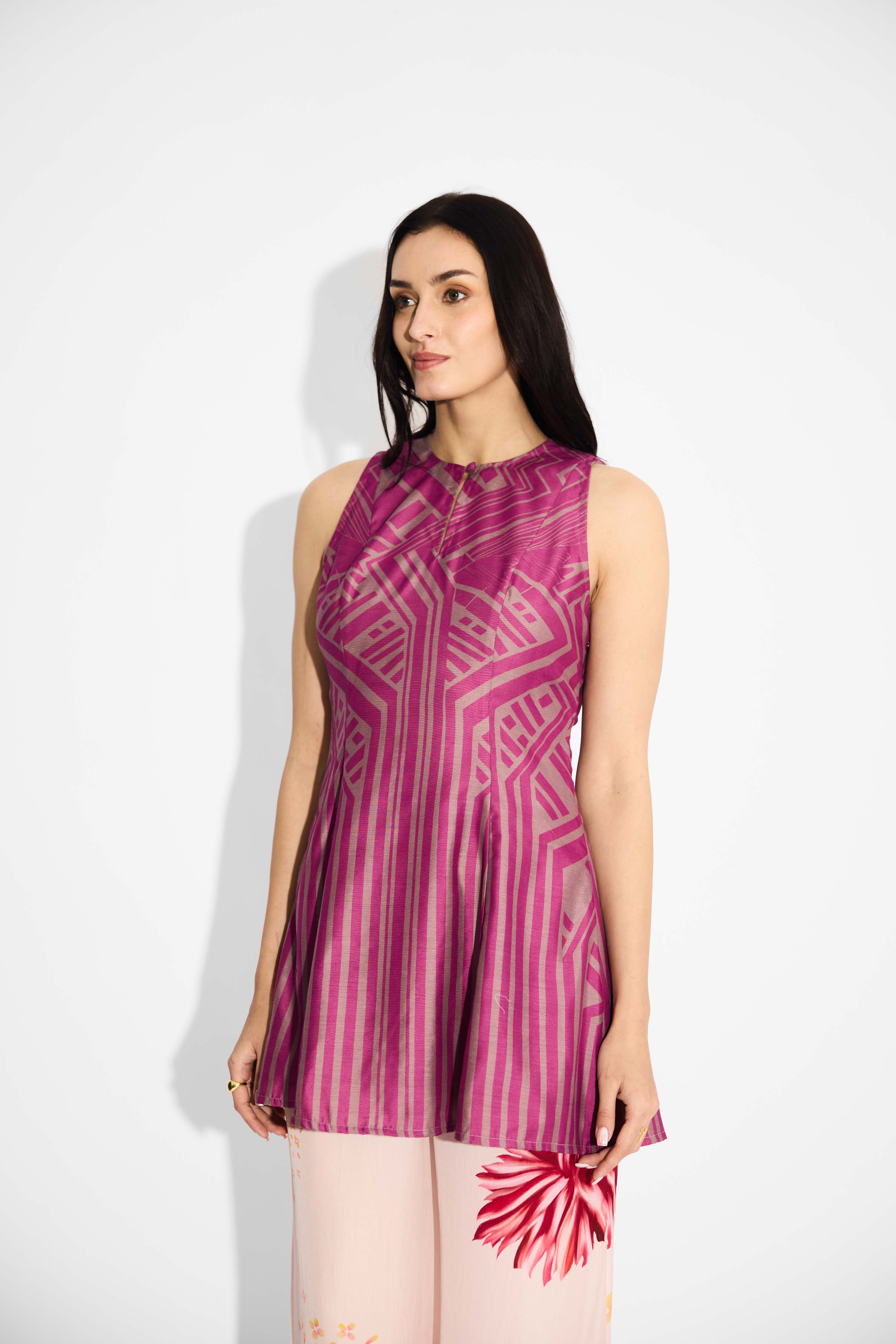Mauve Pink Stripe Tunic