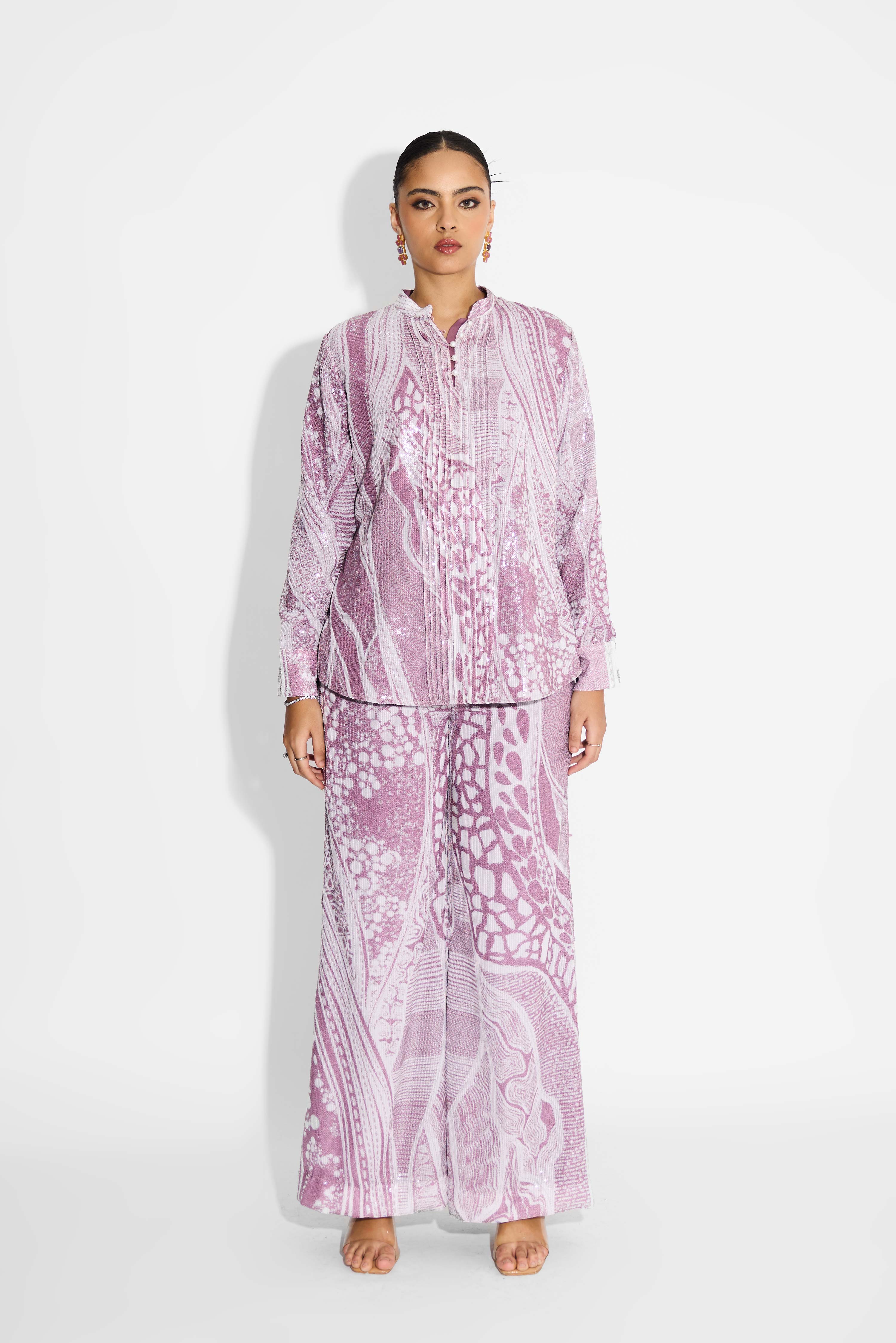 Amorphous Print Pintuck Shirt