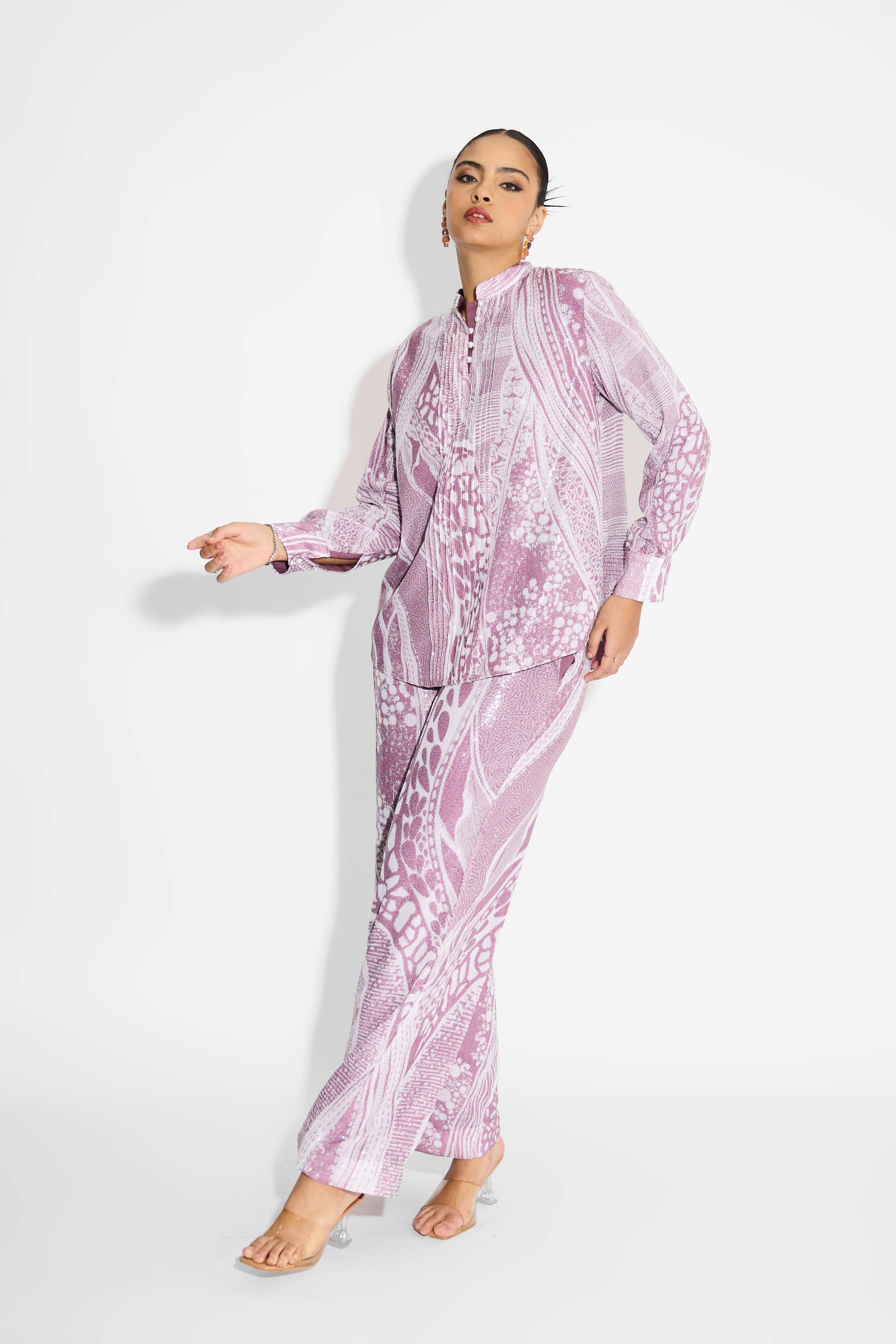 Amorphous Print Pintuck Shirt