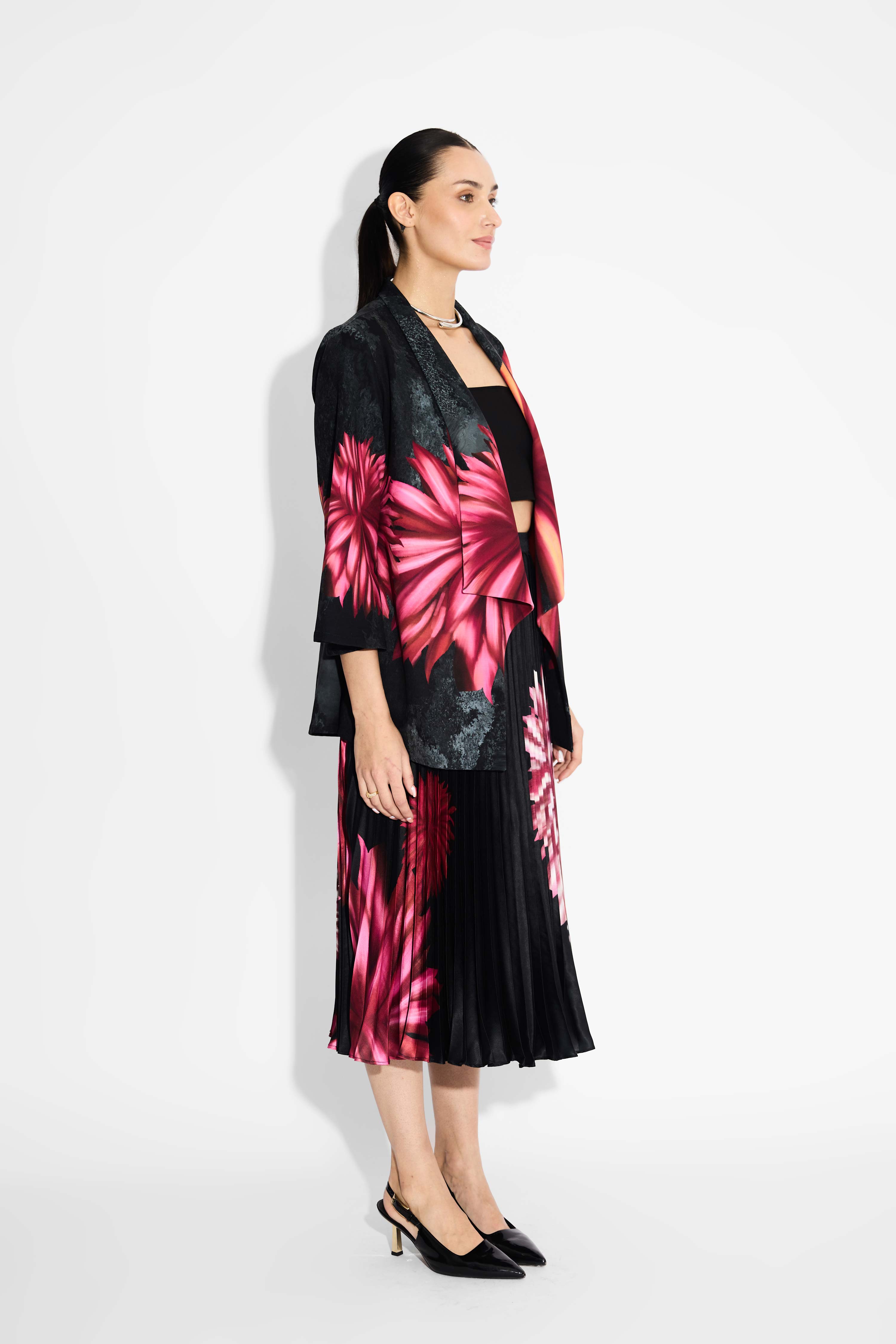 Floral Sunrise Pleated Skirt