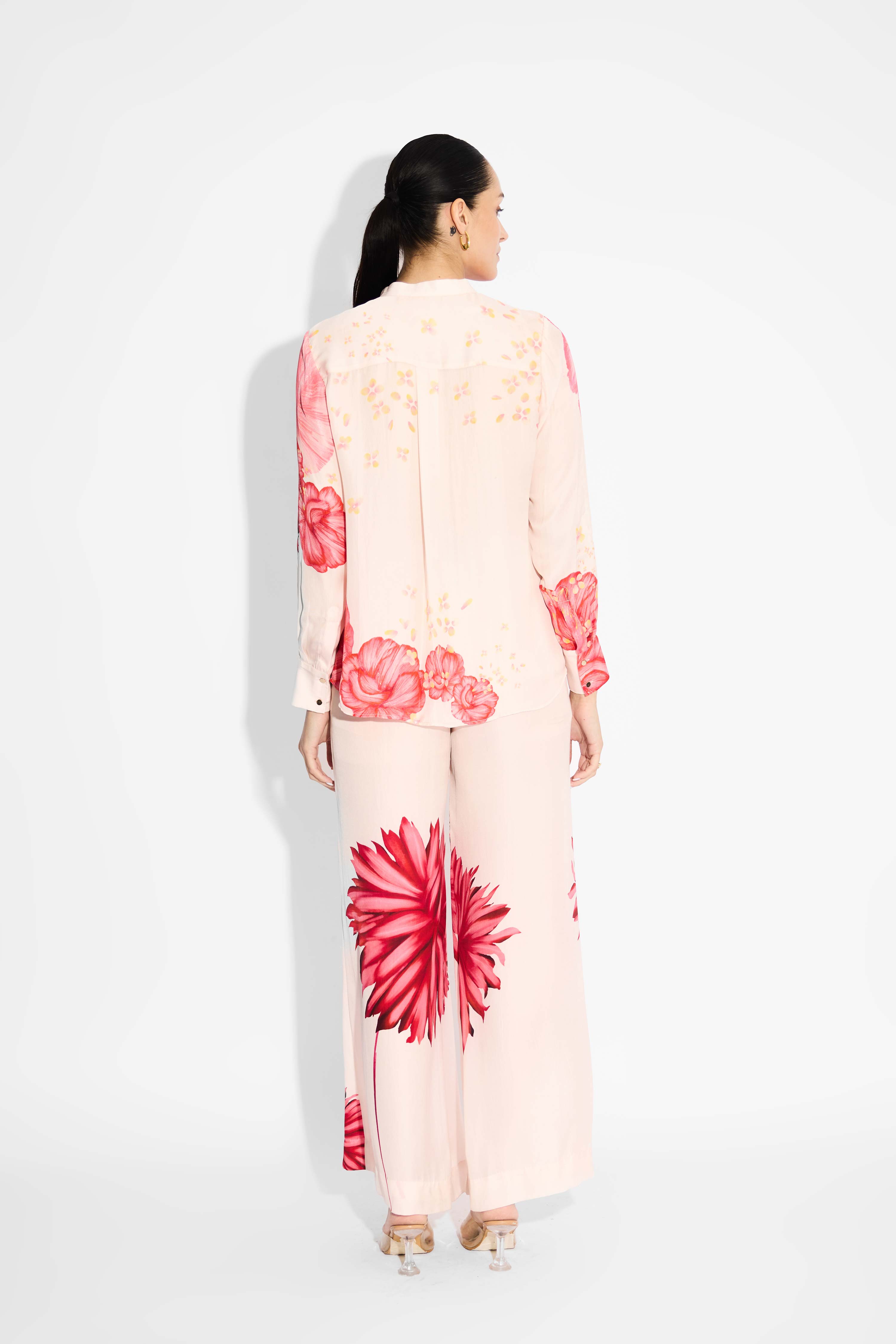 Pink Floral Straight Pants