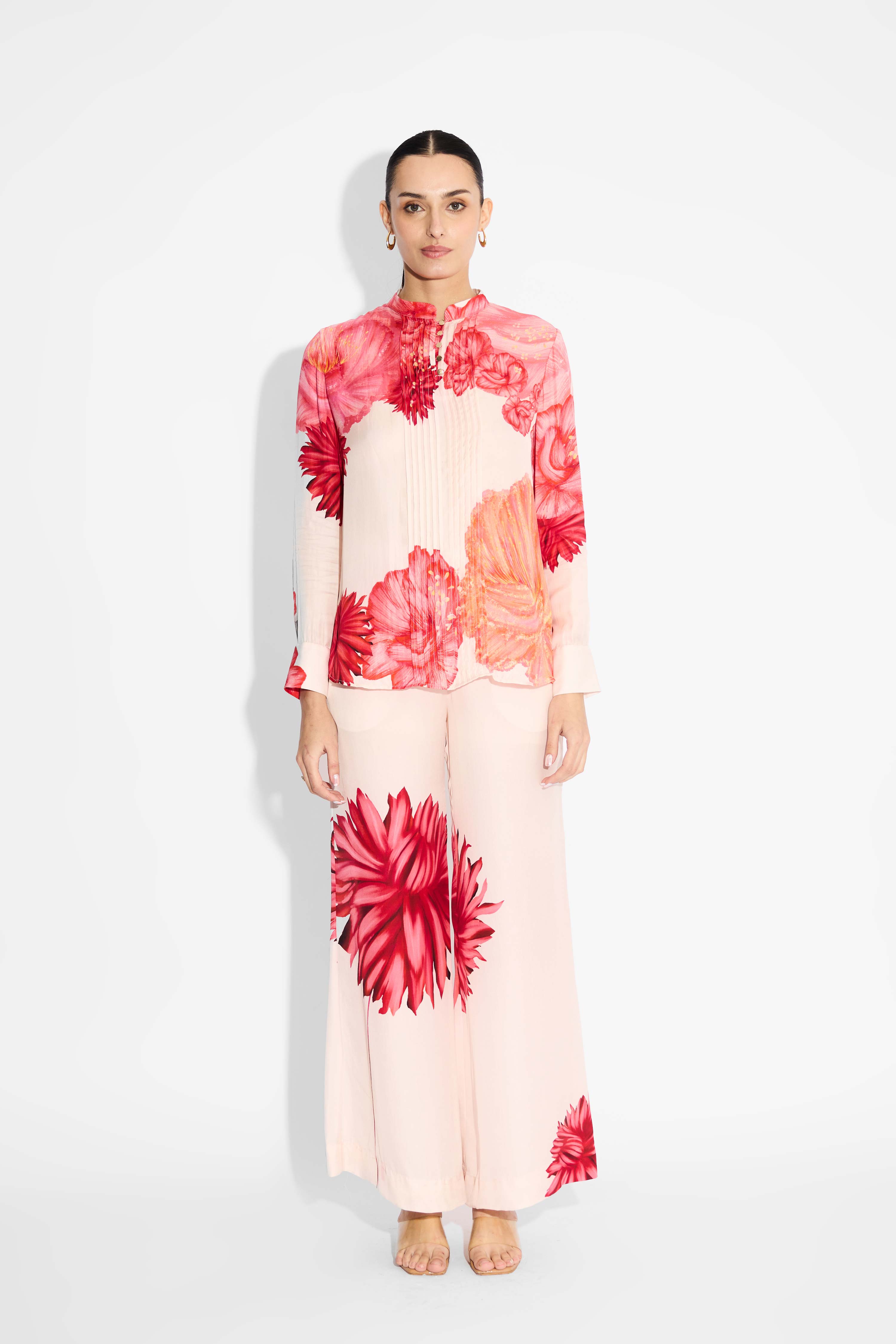 Pink Floral Straight Pants