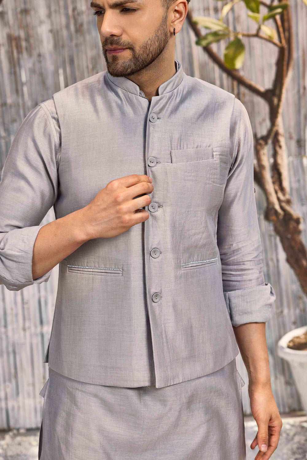 Chanderi Bundi Jacket