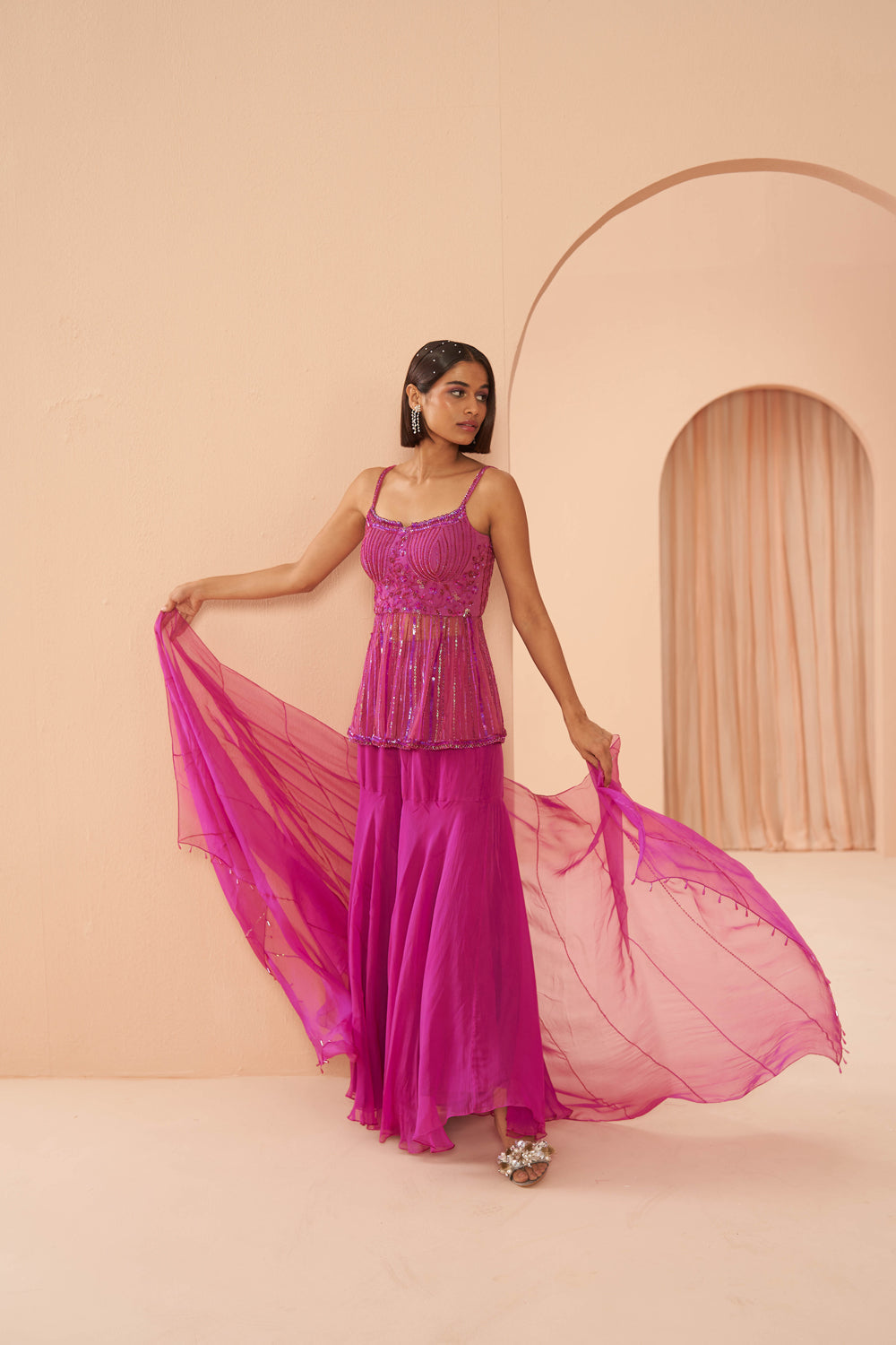 Candy Pink Sharara Set