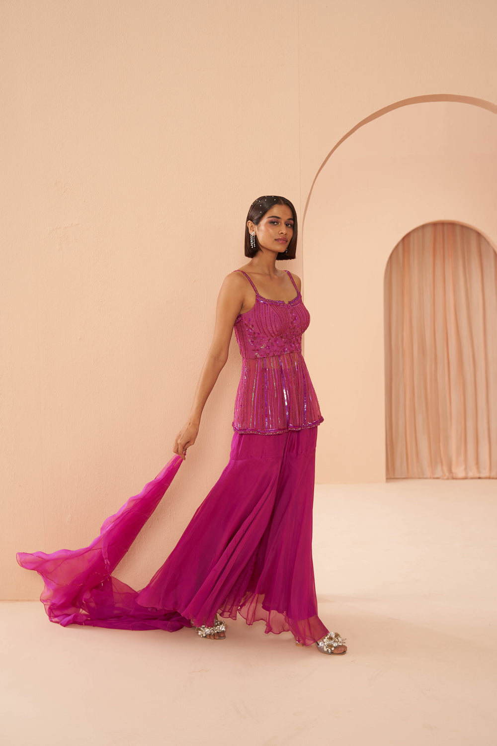 Candy Pink Sharara Set