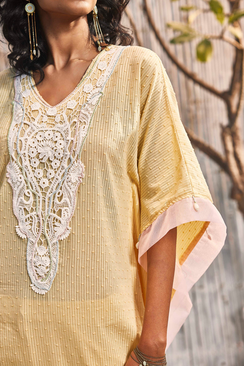 Breezy Cotton Kaftan With Palazzo - Set Of 2