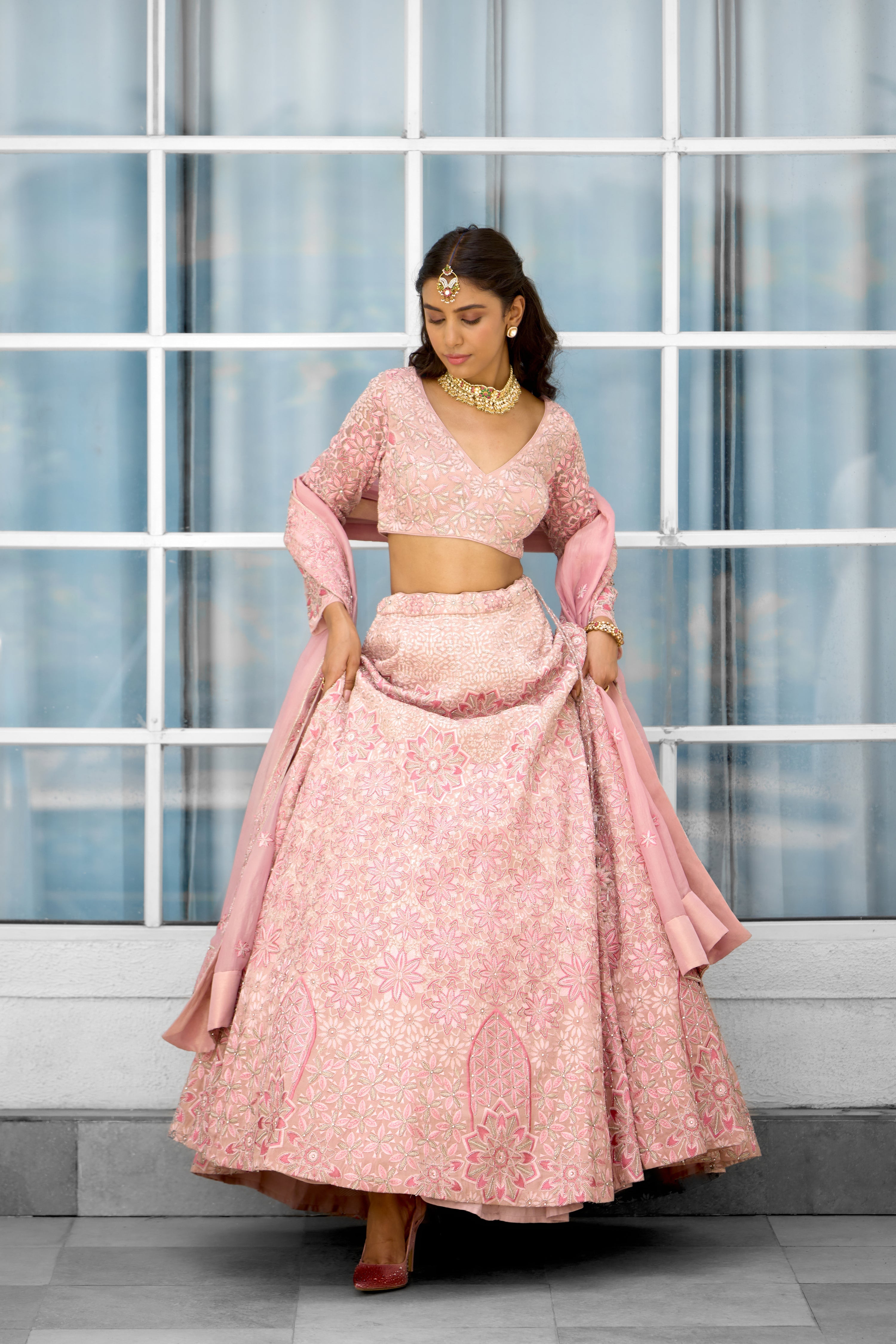 Blush Blossom Women wear Lehenga set