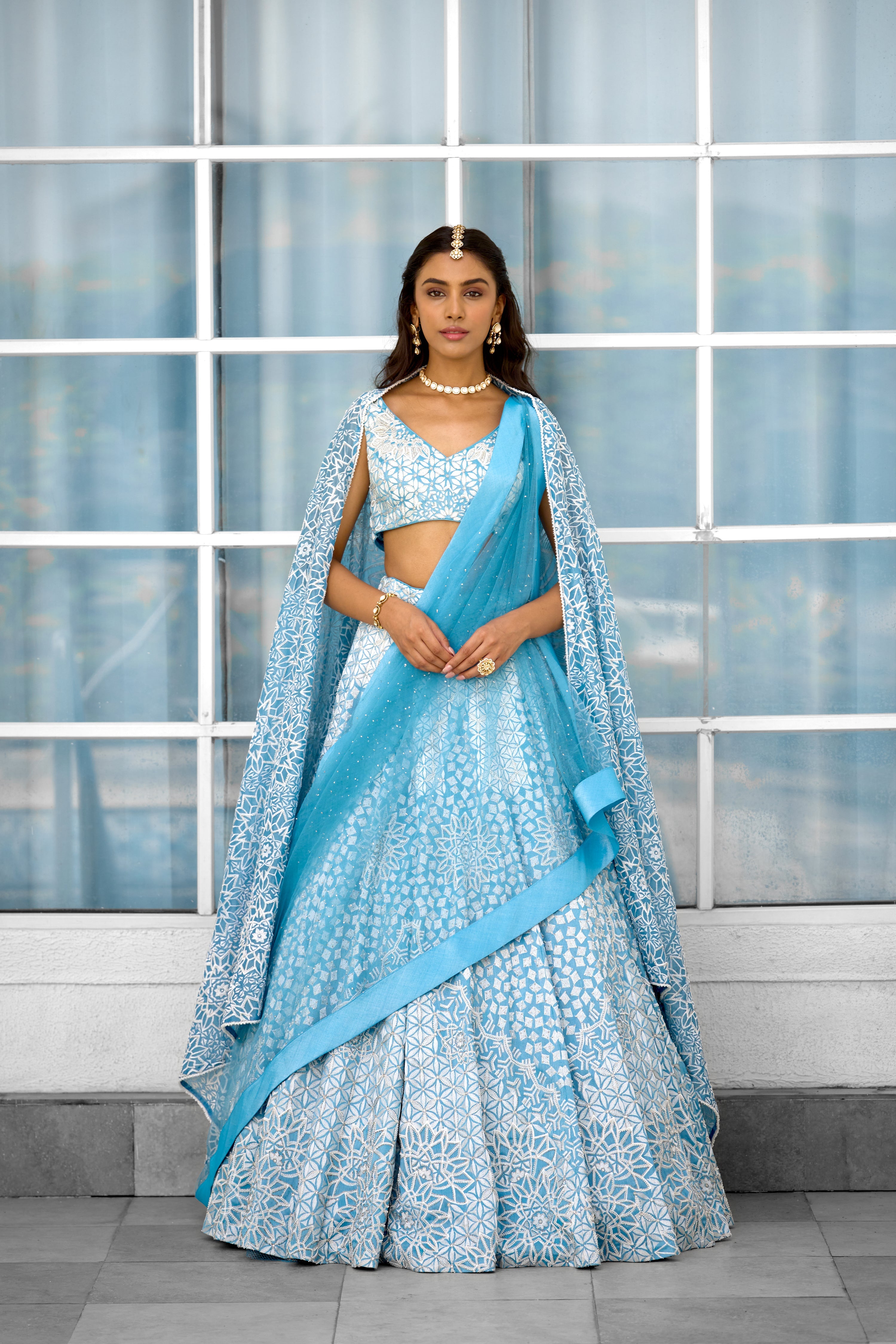 Blue Blossom Womens wear Lehenga set